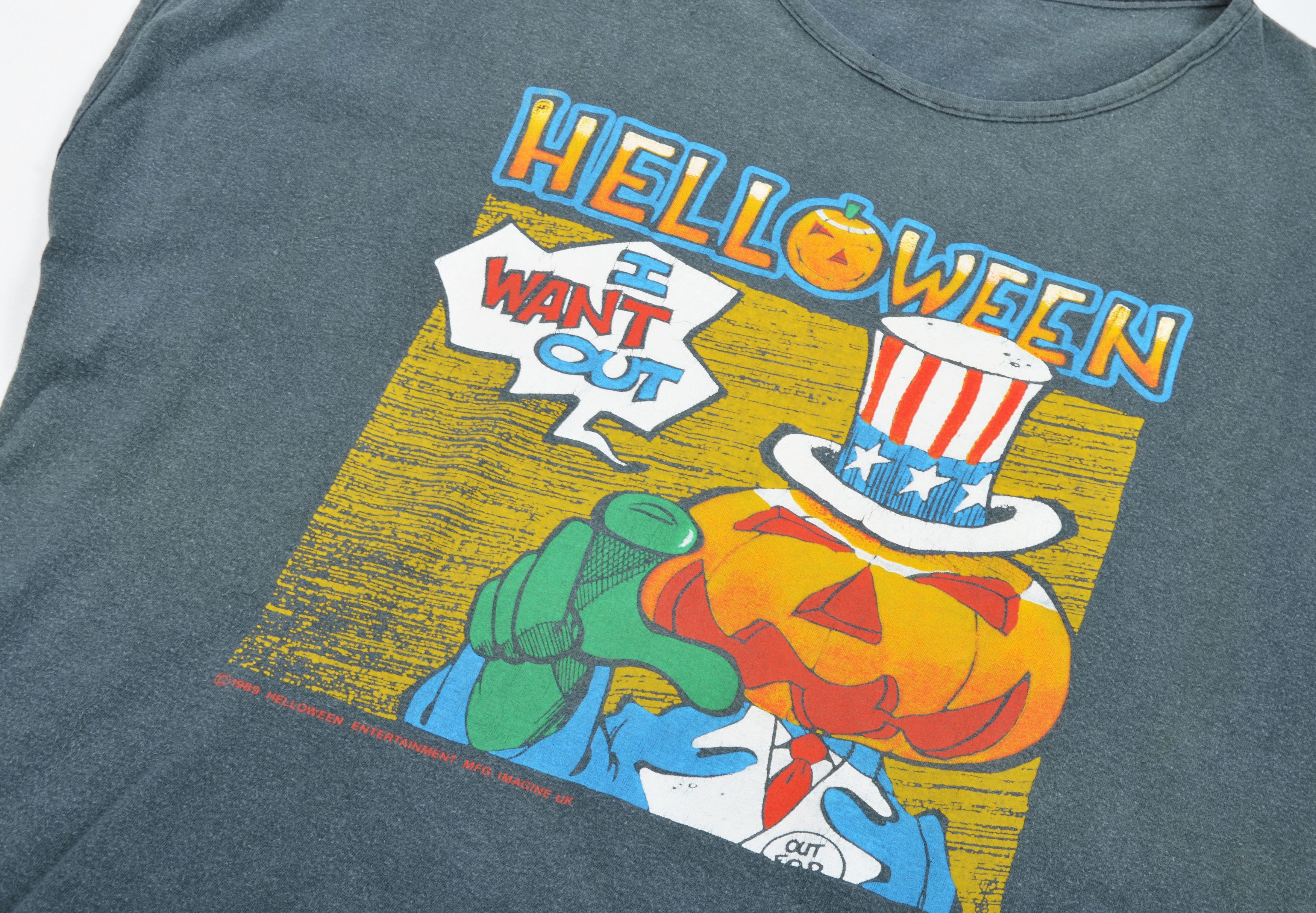 Band Tees Vintage HELLOWEEN 80's 1989 Tour Faded Sleeveless Tee Size US M / EU 48-50 / 2 - 3 Thumbnail