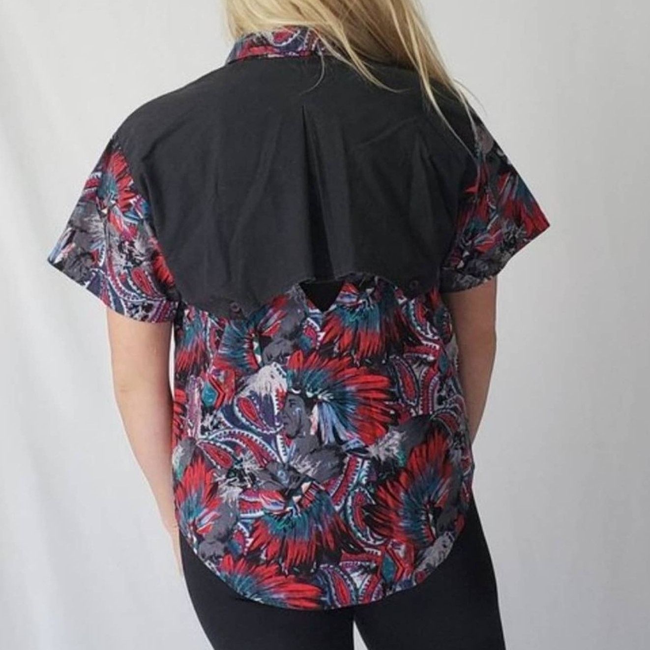 Vintage Vintage 90s Western Tribal Flyback Button Down Shirt - M Size M / US 6-8 / IT 42-44 - 4 Thumbnail