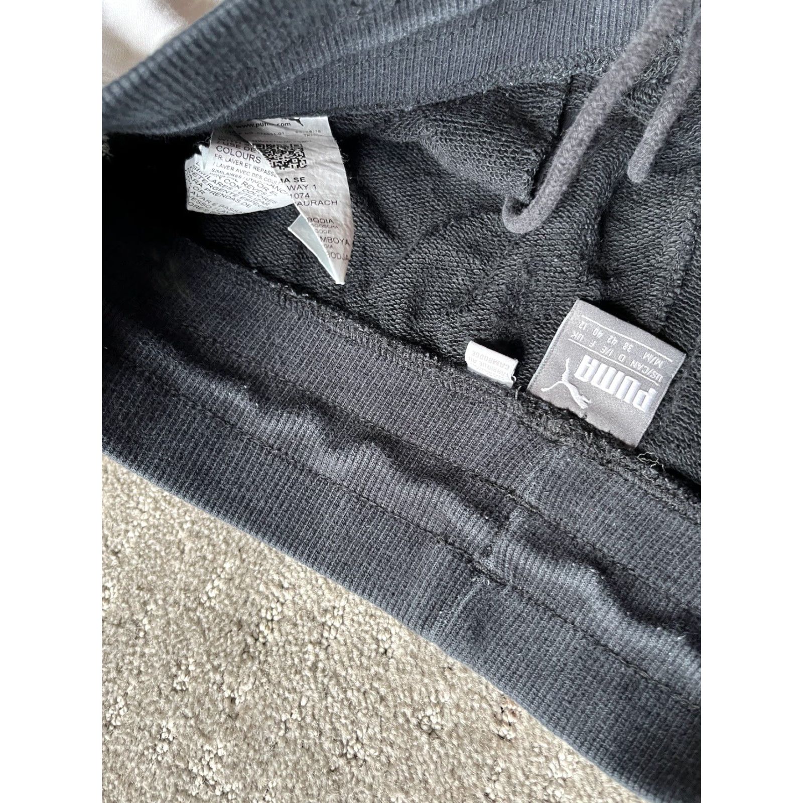 Puma Puma SE Way 1 DE-91074 jogger sweatpants Men M Black Sweatpants Casual Activewear Drawstring Elastic Waist PUMA Regular fit Pants Trousers Size US 31 - 5 Thumbnail