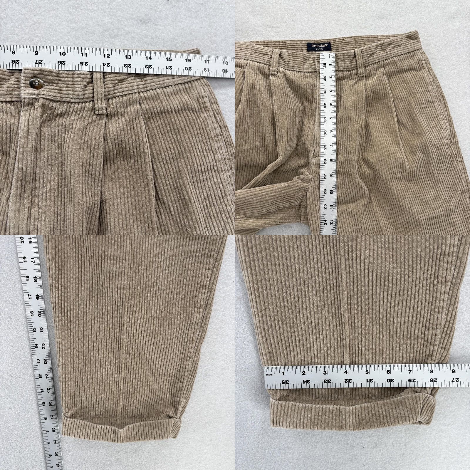 Dockers VINTAGE Dockers Khakis Corduroy Pants Mens 34x29 Beige Relaxed Pleated 90s Size US 34 / EU 50 - 8 Thumbnail