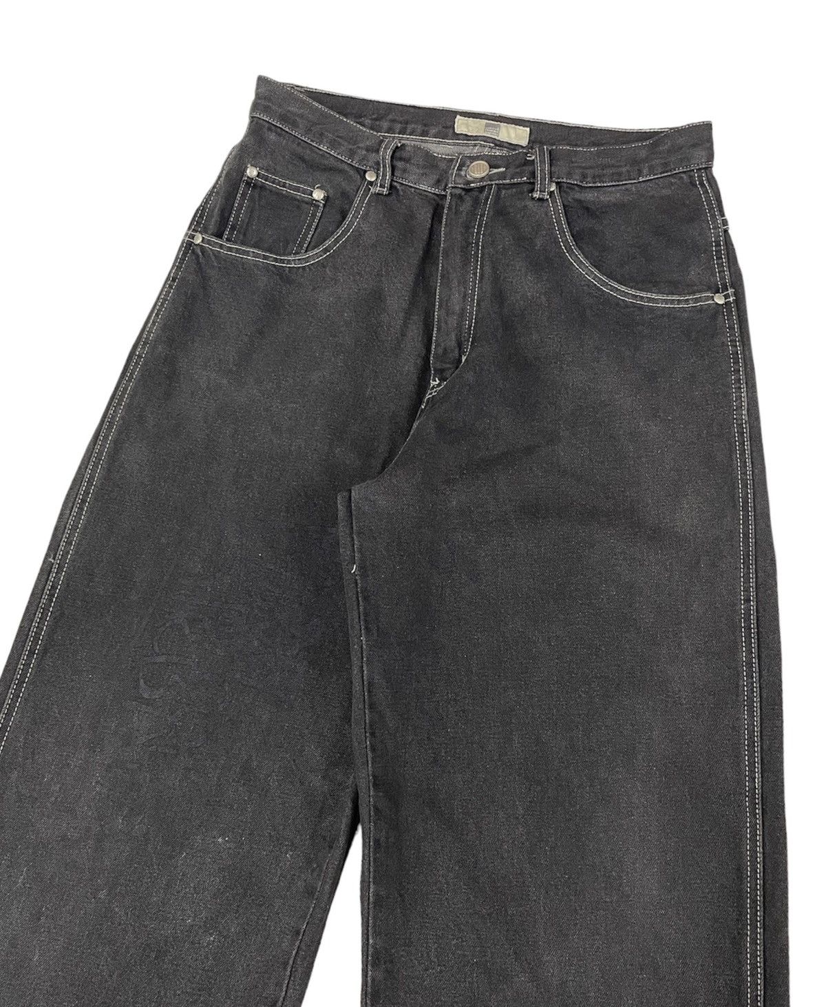 Marithe + Francois Girbaud Vintage MF Girbaud Baggy Jeans Embroidery Logo Size US 31 - 2 Thumbnail