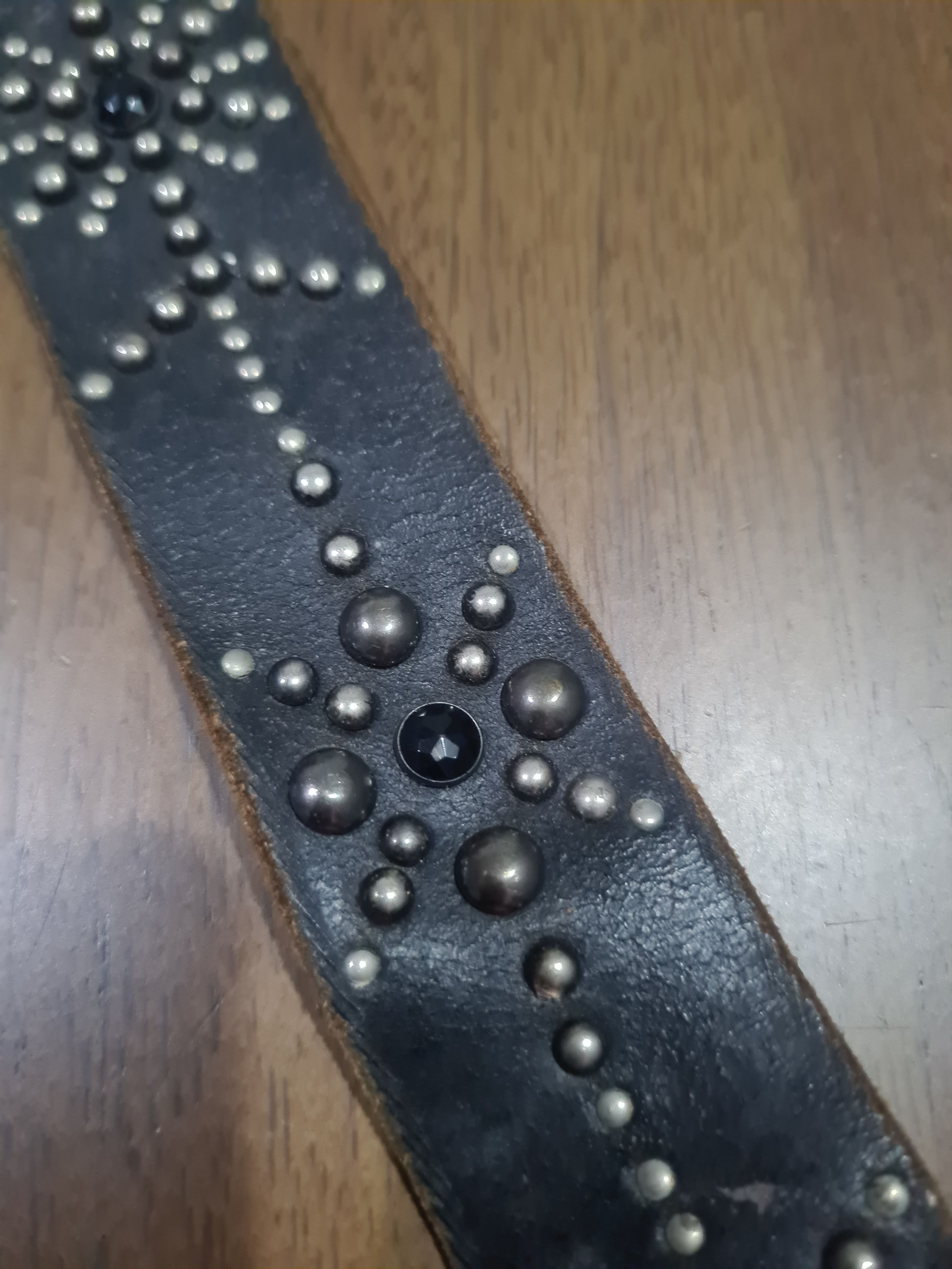 Hollywood Trading Company Custommade black studded leather belt Size 30 - 6 Thumbnail