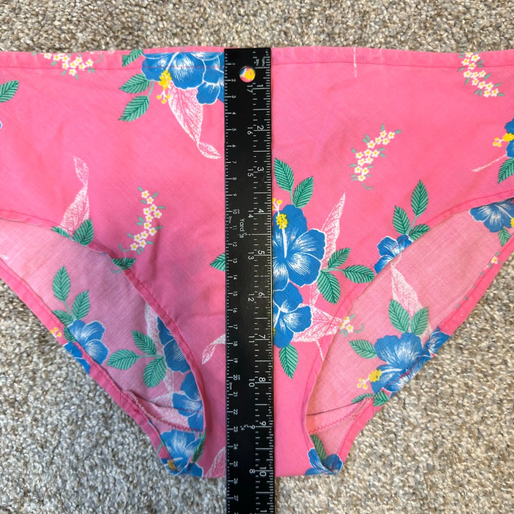 Vintage VINTAGE Bikini Swimsuit XS Pink Floral Cotton Strapless Retro Mod Handmade Size ONE SIZE - 5 Thumbnail