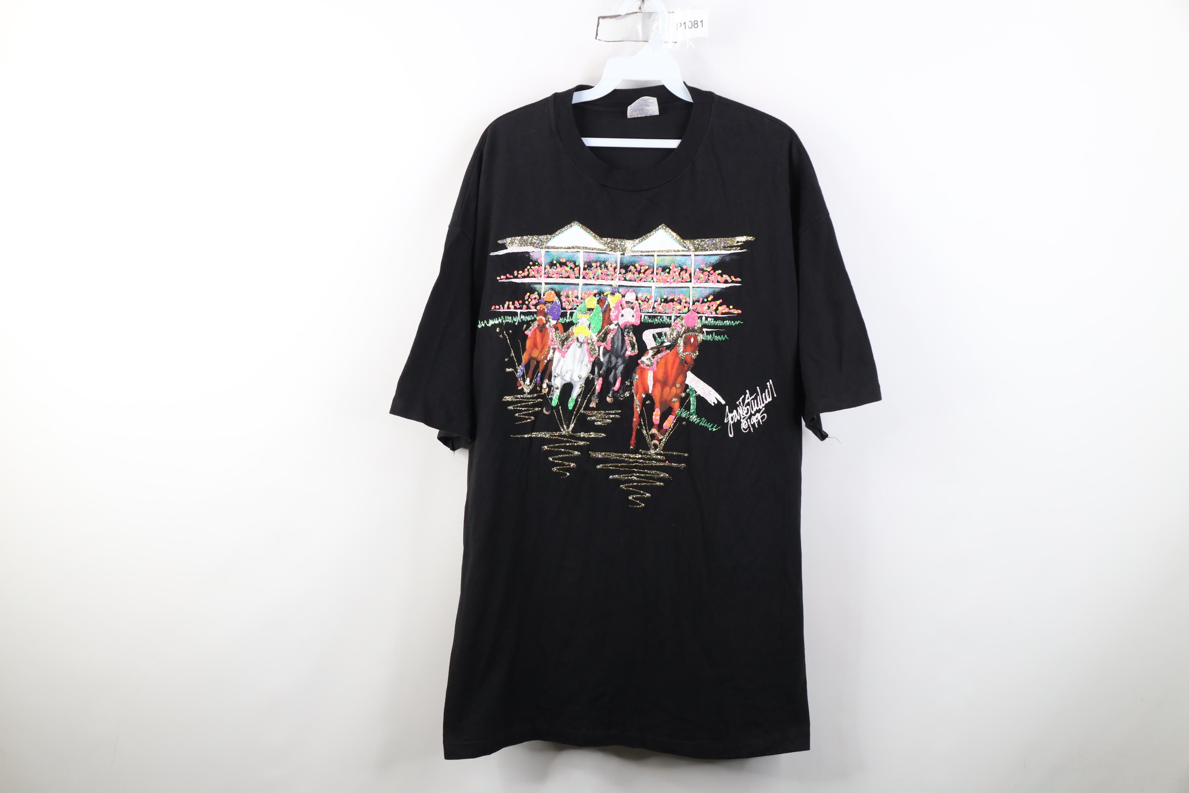 Vintage Vintage 90s Streetwear Equestrian Horse Racing T-Shirt USA Size XL / US 12-14 / IT 48-50 - 1 Thumbnail