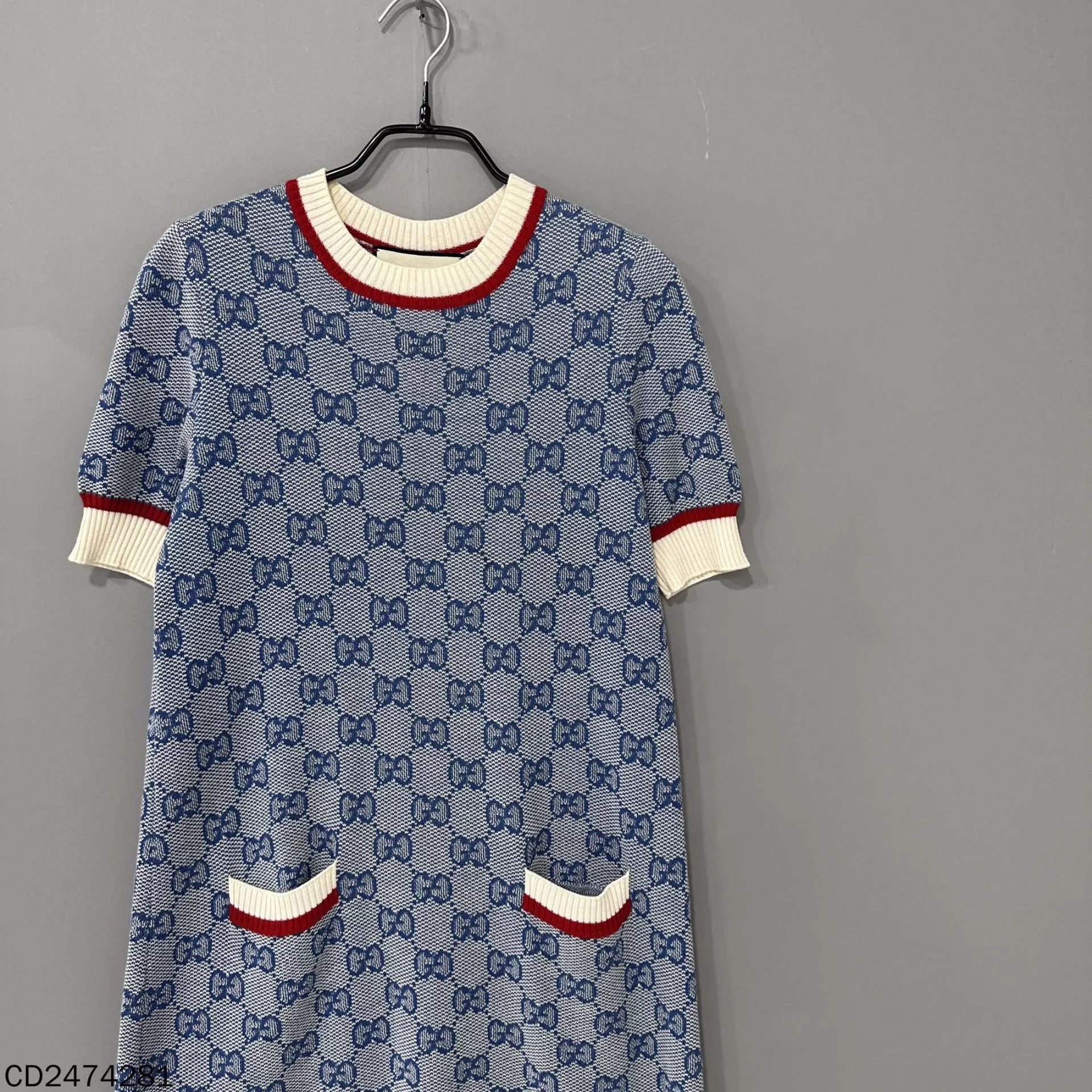Gucci GUCCI women's blue all-over jacquard dress XS Size XS / US 0-2 / IT 36-38 - 2 Thumbnail