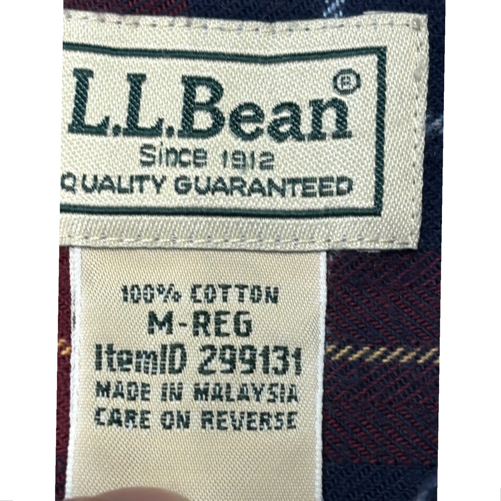 Vintage L.L.Bean Mens Plaid Shirt Long Sleeve Button Down M-REG Red Navy Yellow Cotton Size US M / EU 48-50 / 2 - 6 Thumbnail