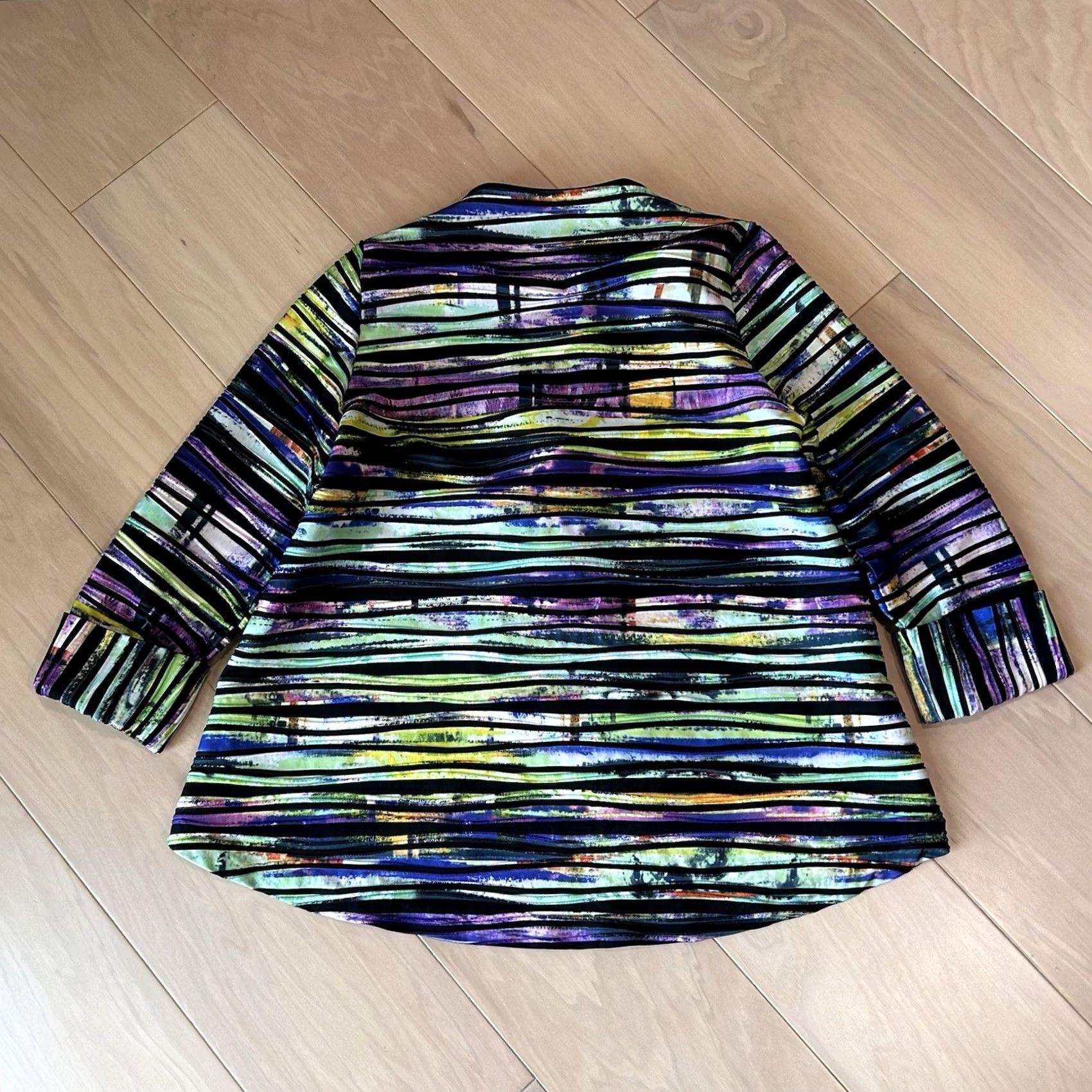 Vintage IC by Connie K Striped 3D Knit Jacket Blazer Women’s Small Size M / US 6-8 / IT 42-44 - 2 Thumbnail