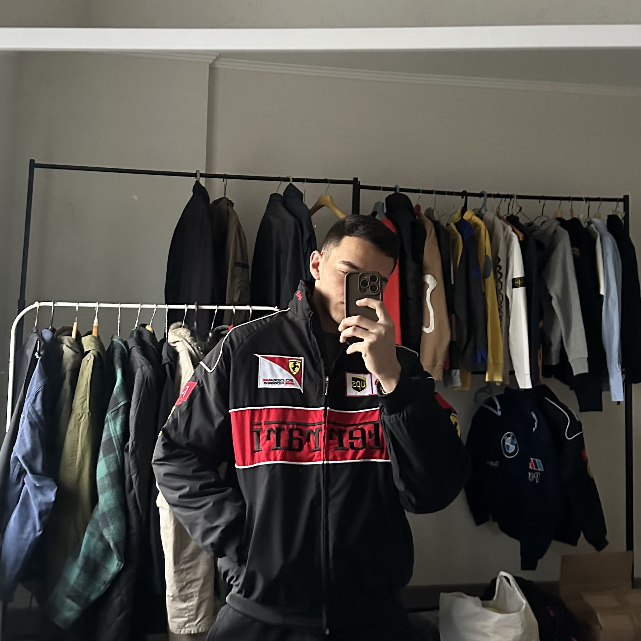 Ferrari × Vintage Ferrari Vintage Big Logo Vintage Nylon Light Bomber Jacket Size US L / EU 52-54 / 3 - 4 Thumbnail