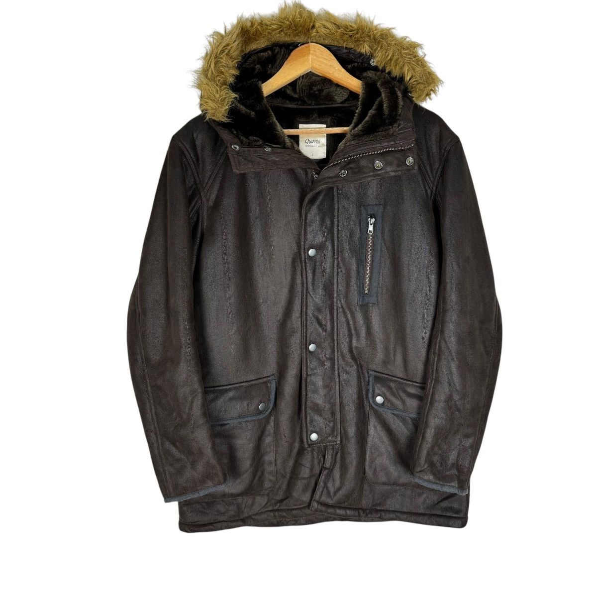 If Six Was Nine ☀️QUARTA COX SYNTHETIC LEATHER FUR HOODIE JACKET Size US L / EU 52-54 / 3 - 1 Thumbnail
