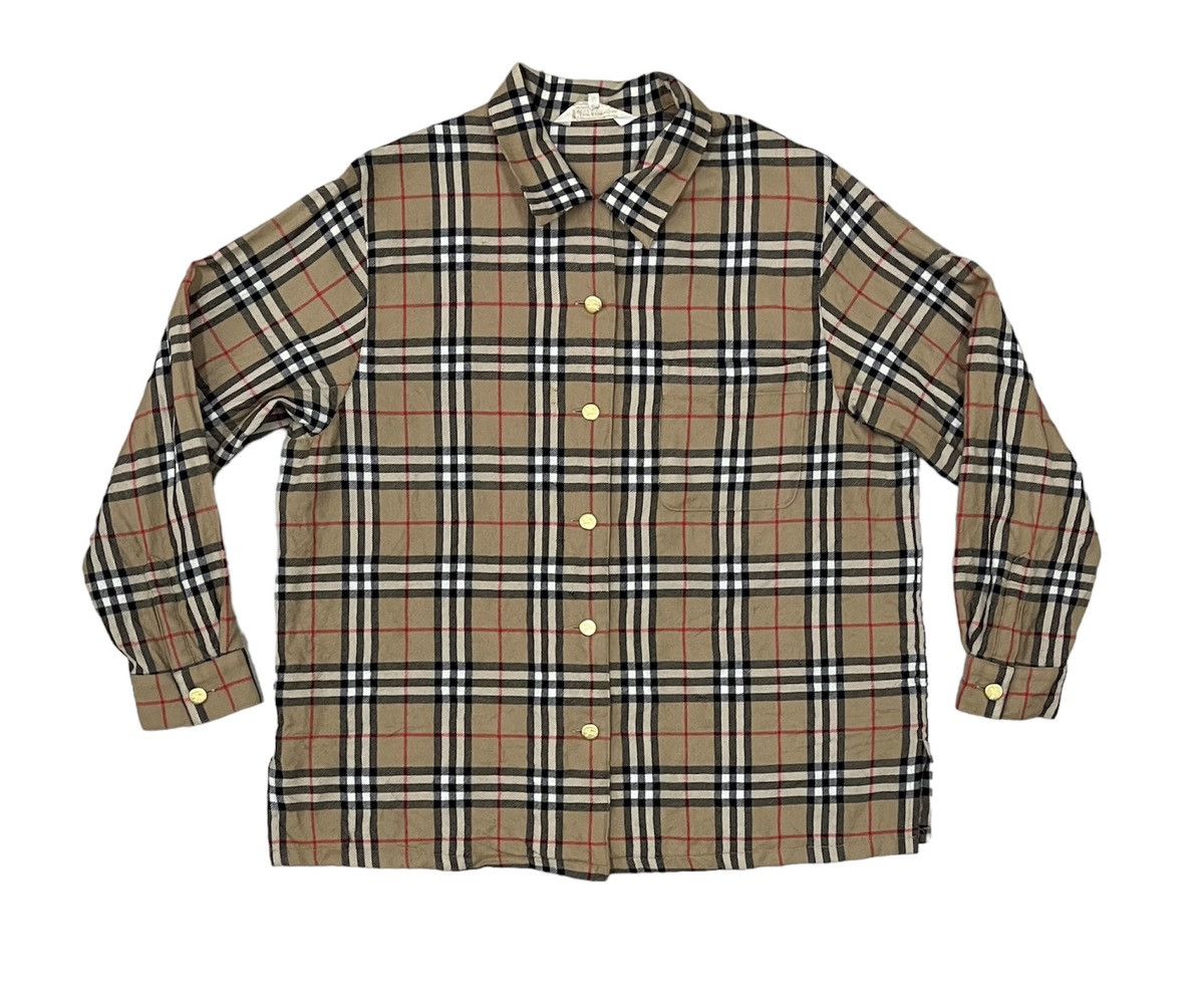 image of vintage Burberrys Novacheck Button Ups Shirt, Women's (Size Large)