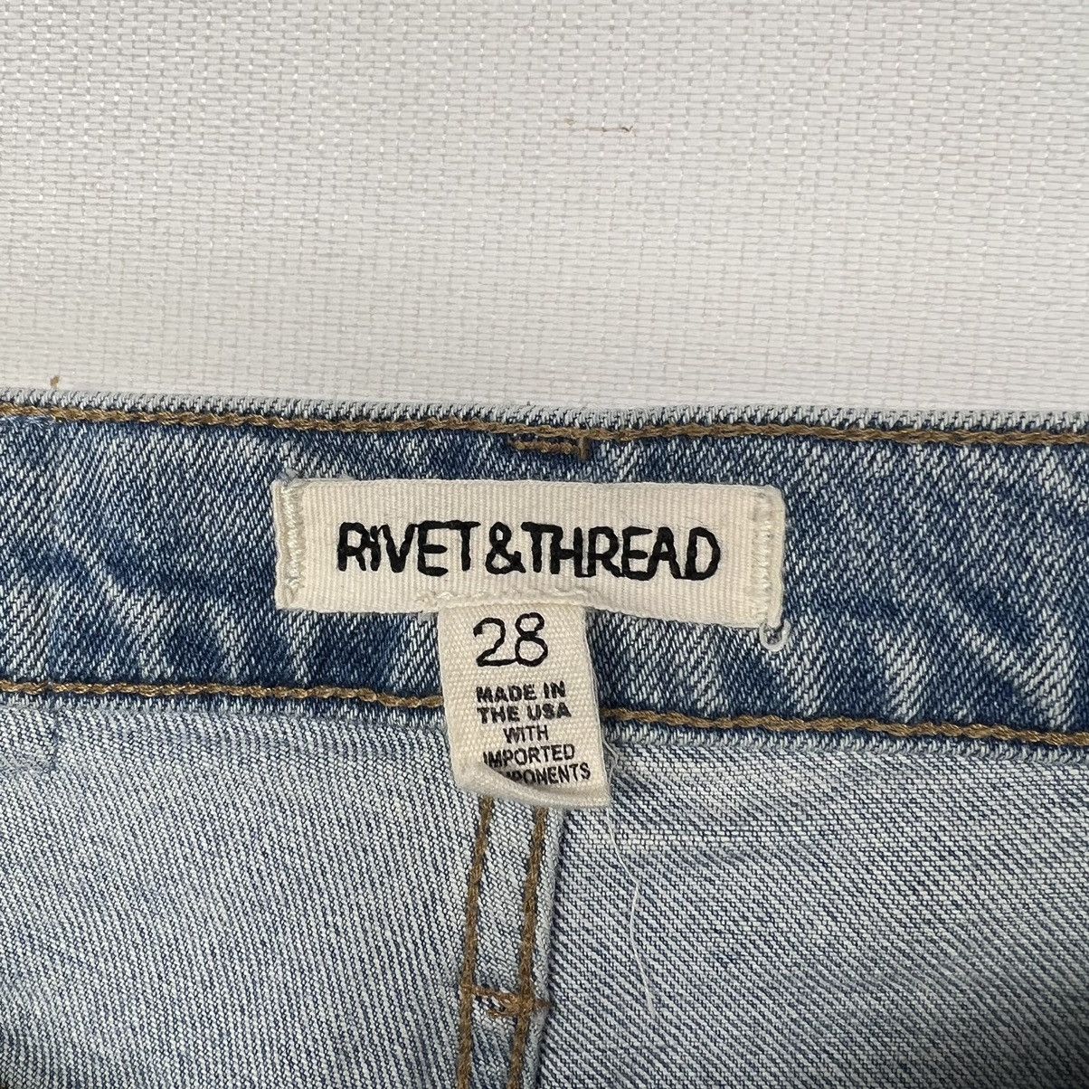 Madewell Rivet & Thread Jeans Blue Perfect Vintage Ryserson Denim Size 28" / US 6 / IT 42 - 7 Thumbnail