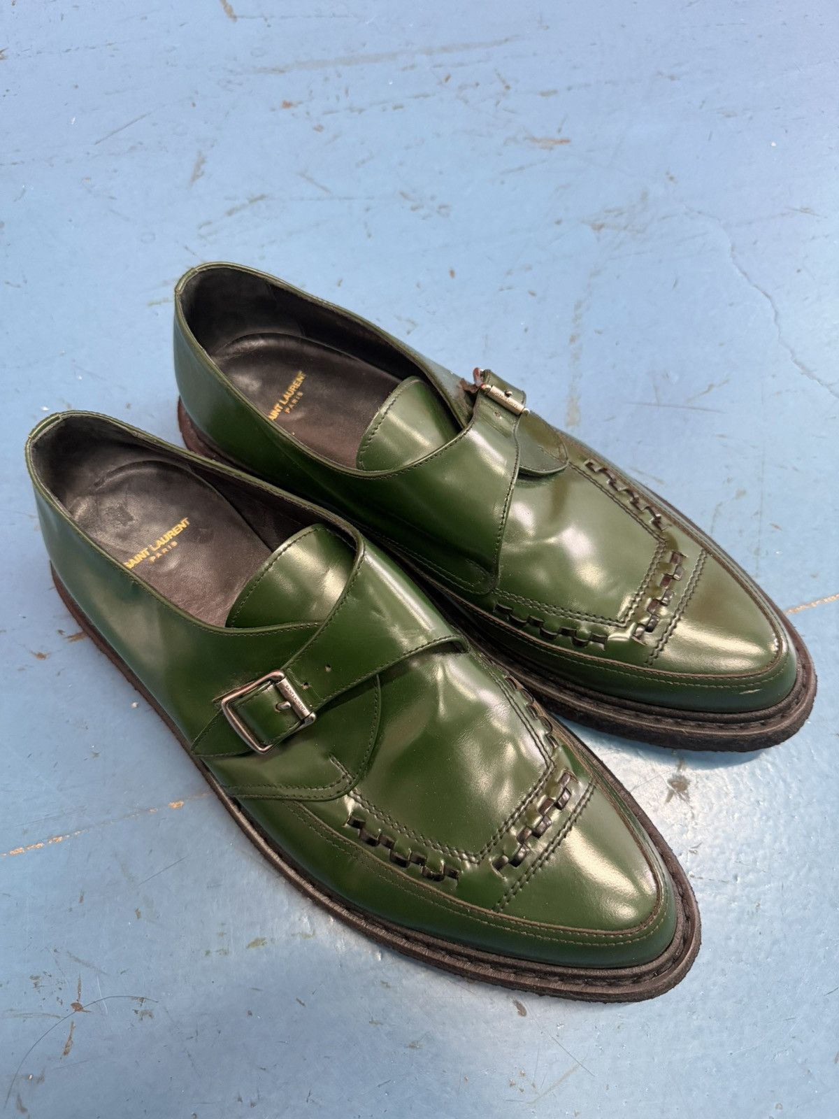 Saint Laurent Paris SAINT LAURENT GREEN CREEPER Size US 12 / EU 45 - 1 Thumbnail