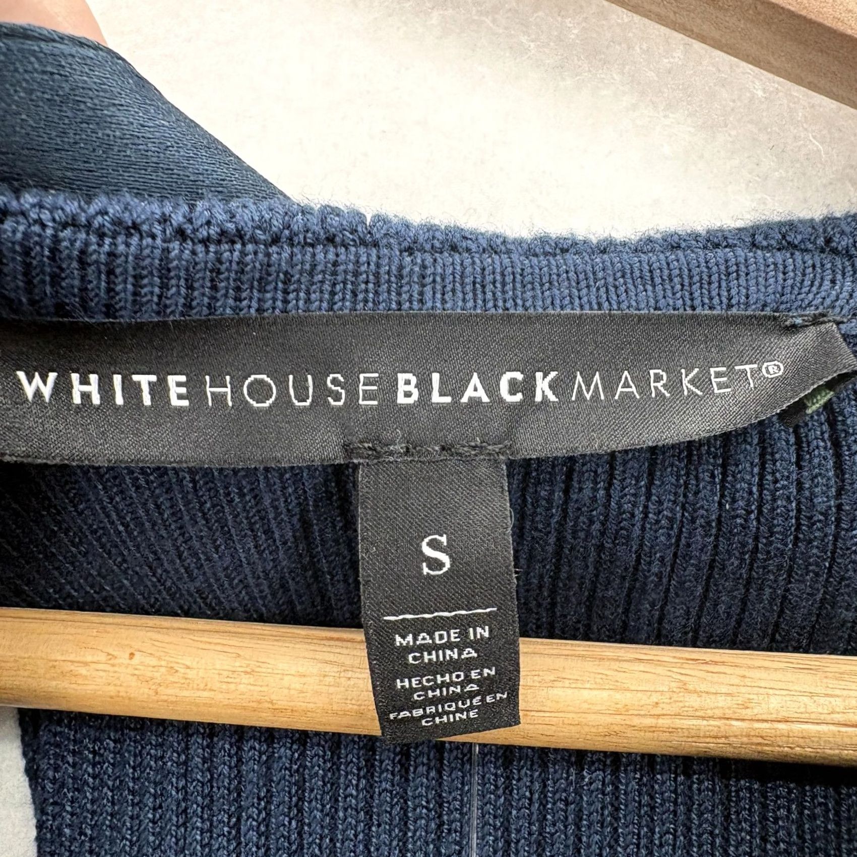 White House Black Market White House Black Market Sweater Womens Small Blue Boat Neck Knit Bow Back NWT Size S / US 4 / IT 40 - 4 Thumbnail