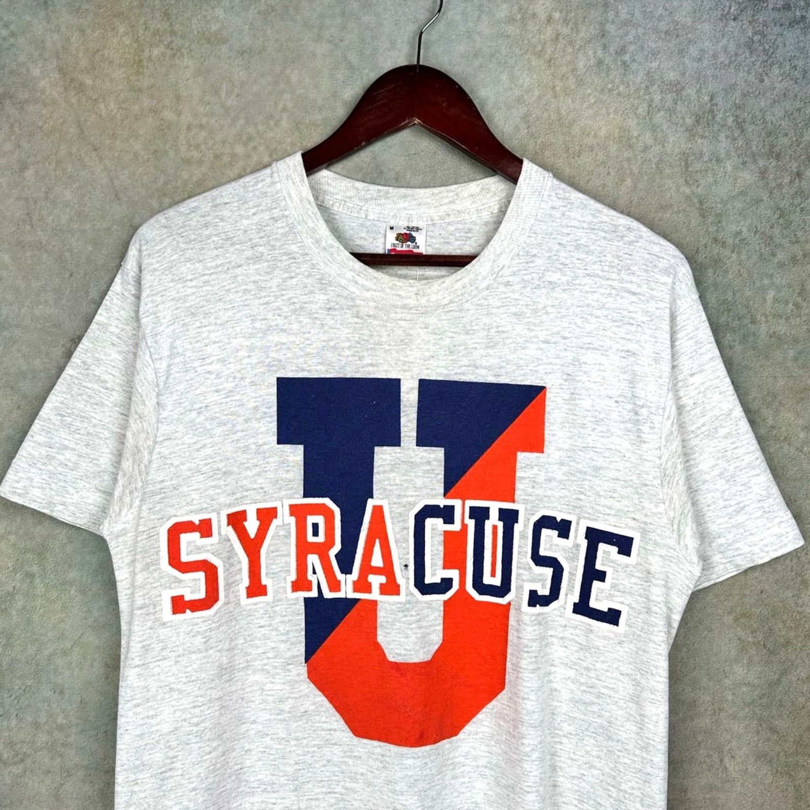 Fruit Of The Loom × Vintage Vintage 90s Syracuse University T Shirt Sz M gray USA Made Size US M / EU 48-50 / 2 - 4 Thumbnail