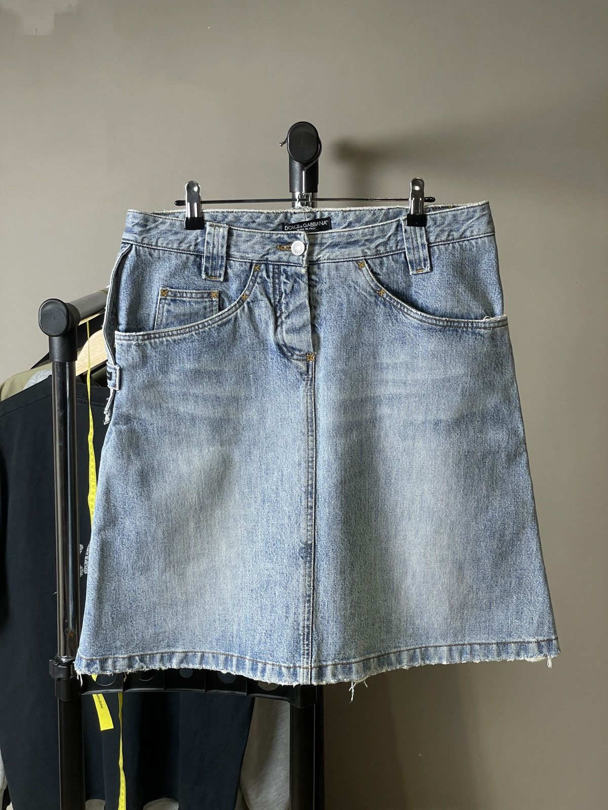 🔥DISTRESSED VINTAGE DOLCE GABBANA DENIM MIDI SKIRT 90s🔥