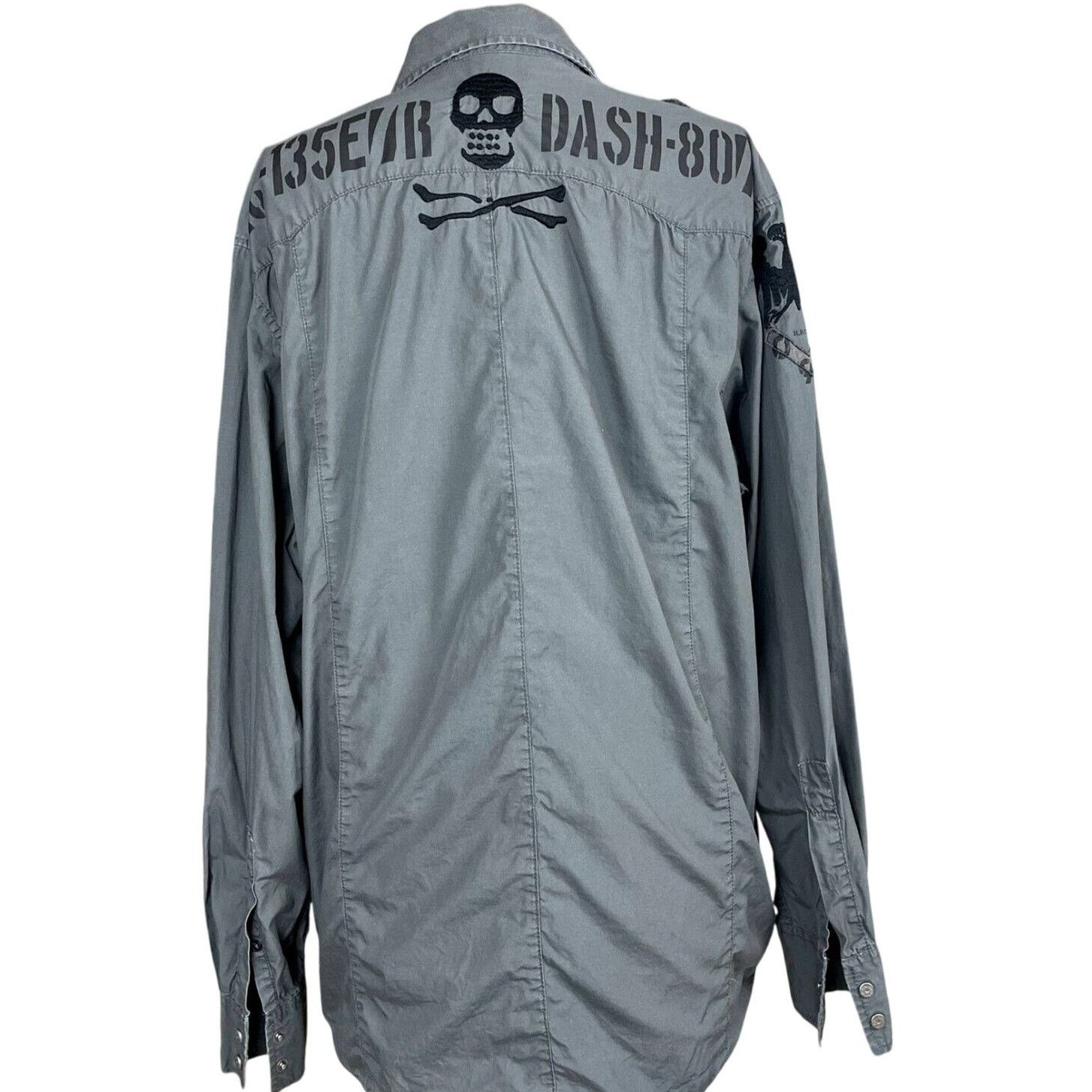I.N.C Gray Snap Long Sleeve Embroidered Mens (L) Y2K Streetwear Size US L / EU 52-54 / 3 - 4 Thumbnail
