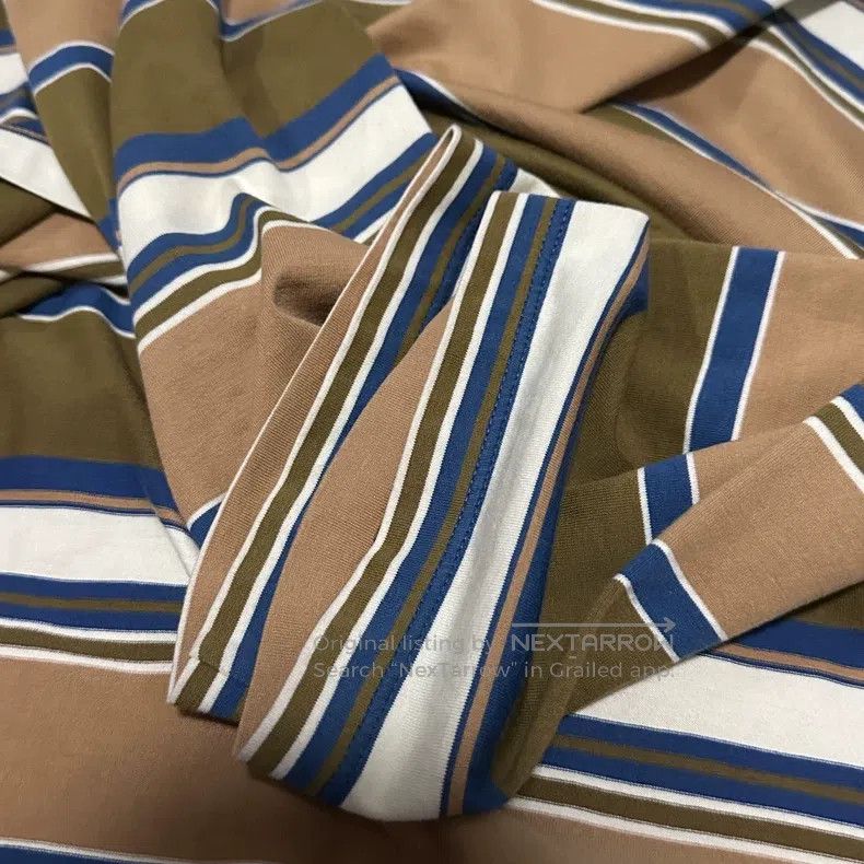 Miu Miu Miu Miu Size XL Yellow-green-brown striped polo Size US XL / EU 56 / 4 - 6 Thumbnail