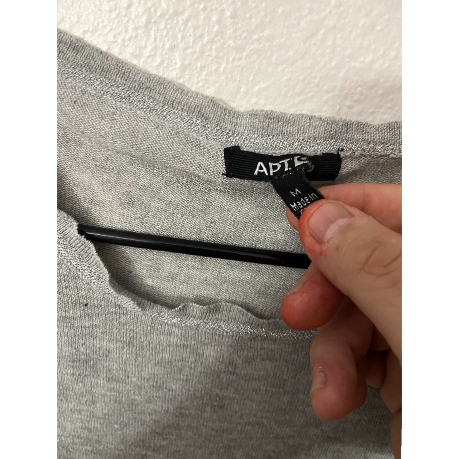Apt. 9 Apt 9 Sweater Women's Medium Grey Knit Long Sleeve Crew Neck Cotton Acrylic Size M / US 6-8 / IT 42-44 - 2 Thumbnail