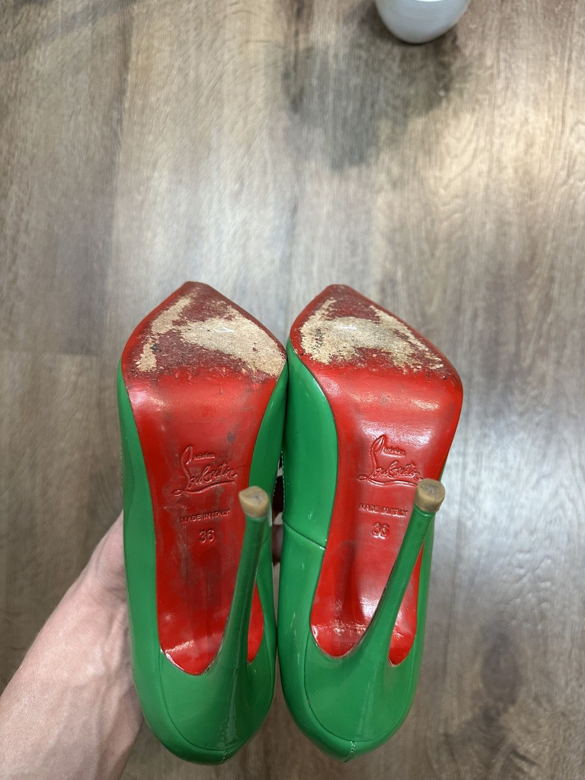 Christian Louboutin Christian Louboutin Green Patent Leather Kate Pumps Size US 6 / IT 36 - 9 Thumbnail