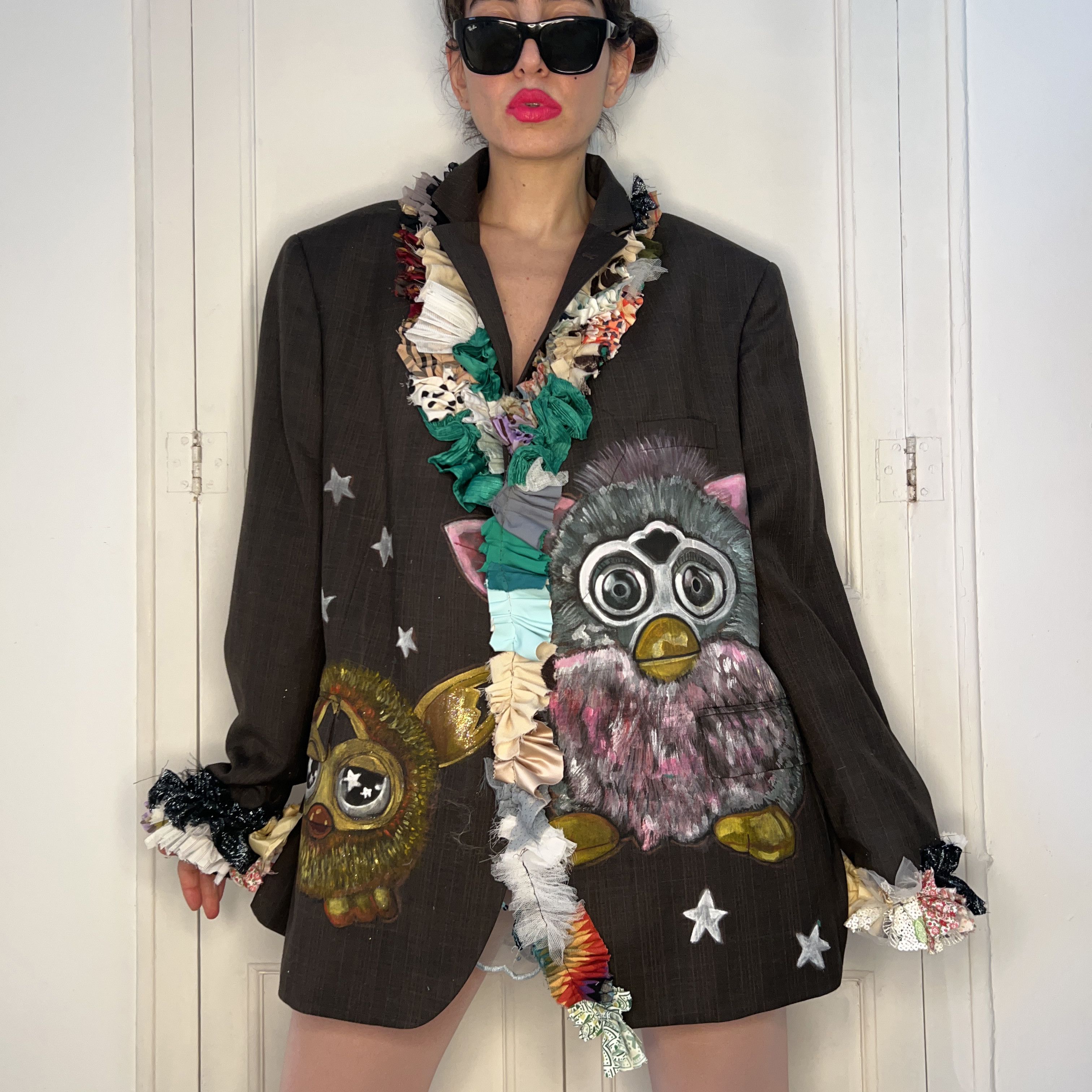 Custommade Hand Painted 90s Nostalgia Toy Art Blazer Size 4XL / US 24-26 - 8 Thumbnail