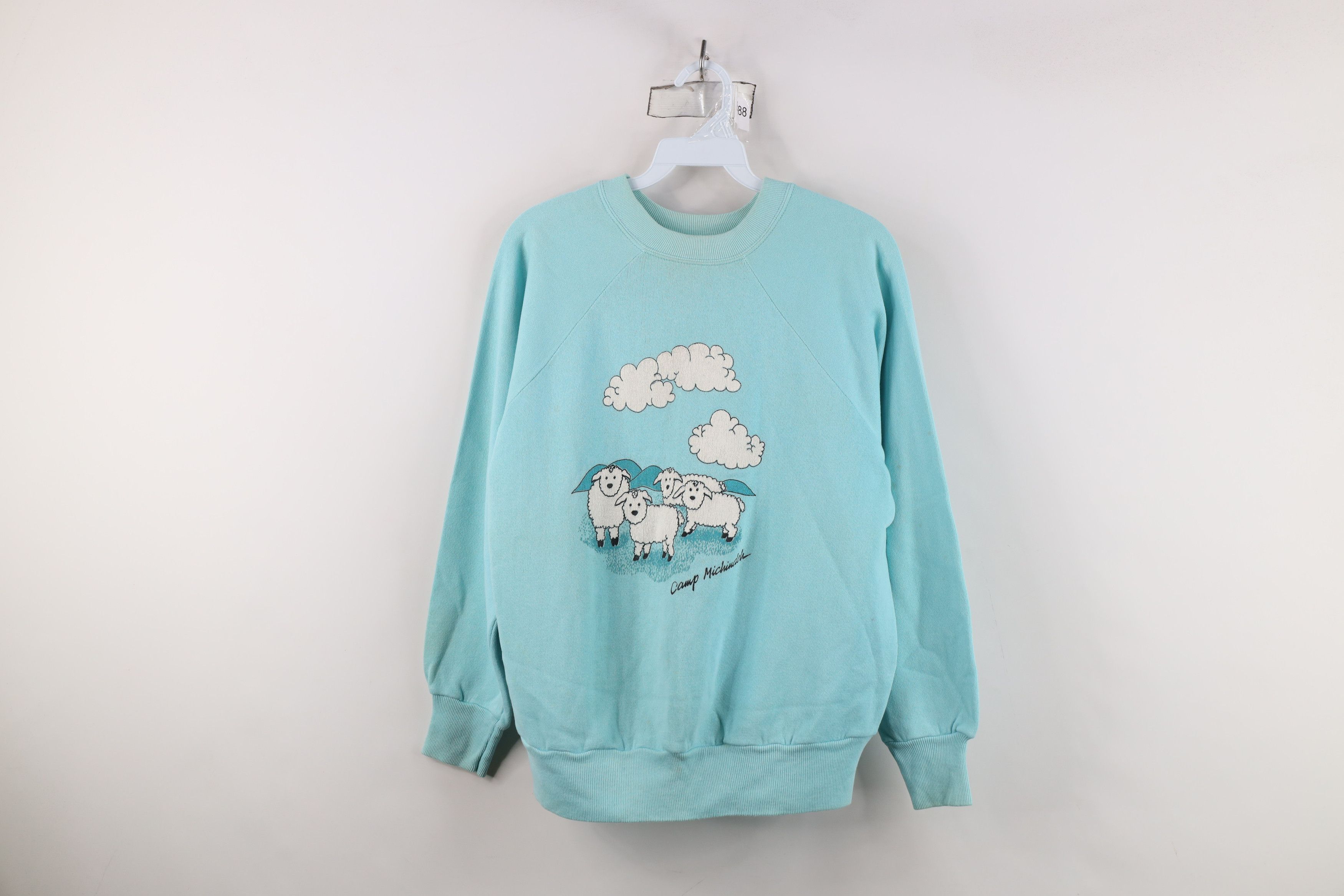 Vintage Vintage 70s 80s Michindoh Sheep Crewneck Sweatshirt Blue USA Size M / US 6-8 / IT 42-44 - 1 Thumbnail