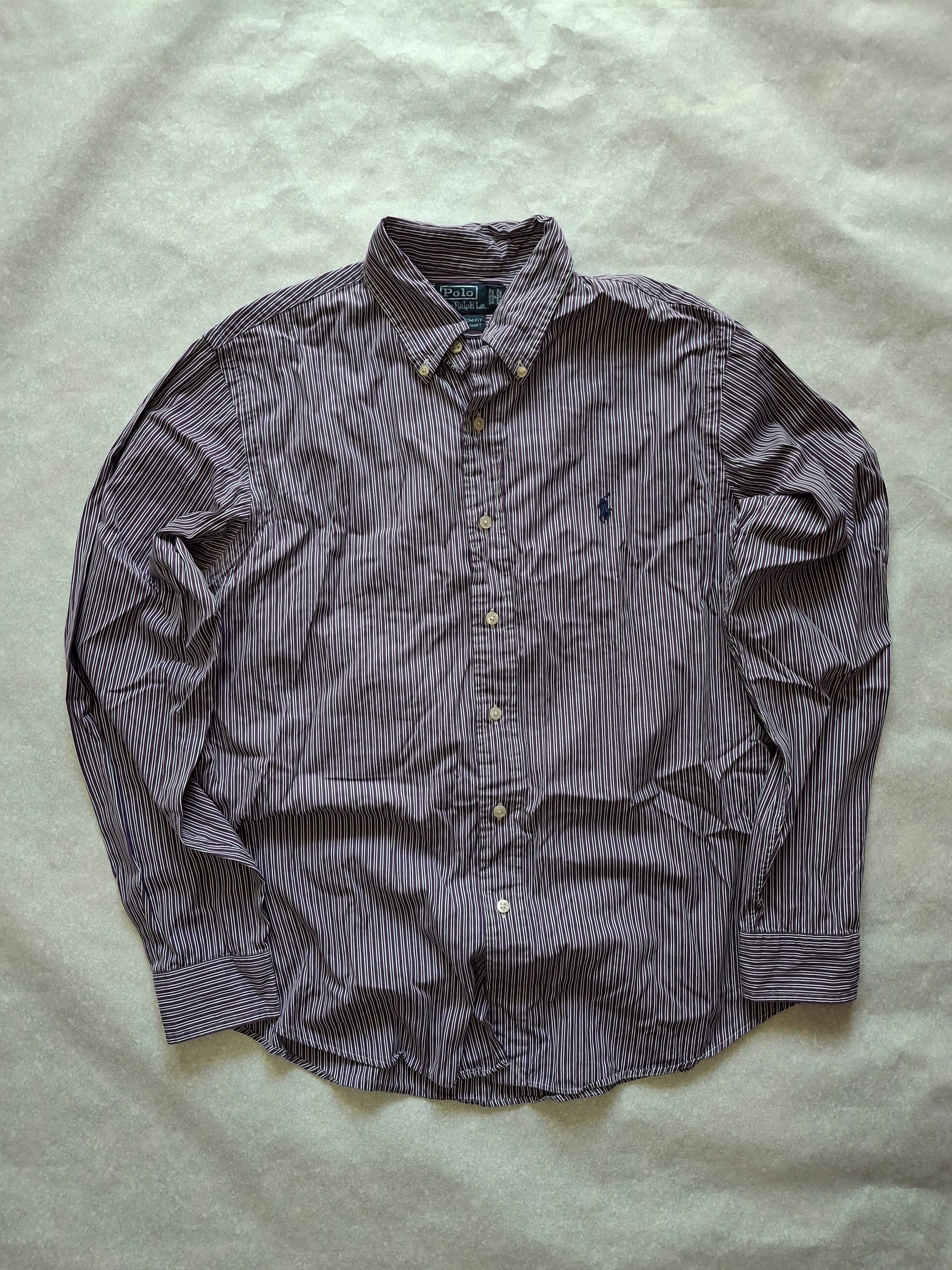 Polo Ralph Lauren × Vintage Vintage Polo Ralph Lauren Striped Designer Button Up Shirt Size US L / EU 52-54 / 3 - 1 Thumbnail