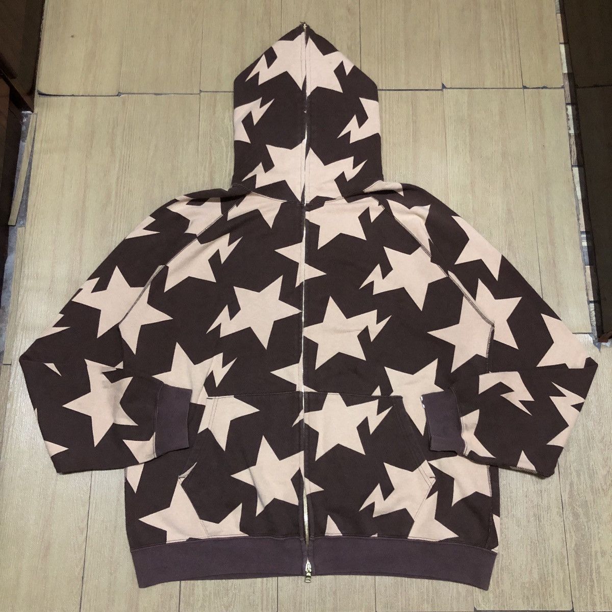 image of Og Circa 2007 Bapesta Full Zip Hoodie in Brown, Men's (Size Large)