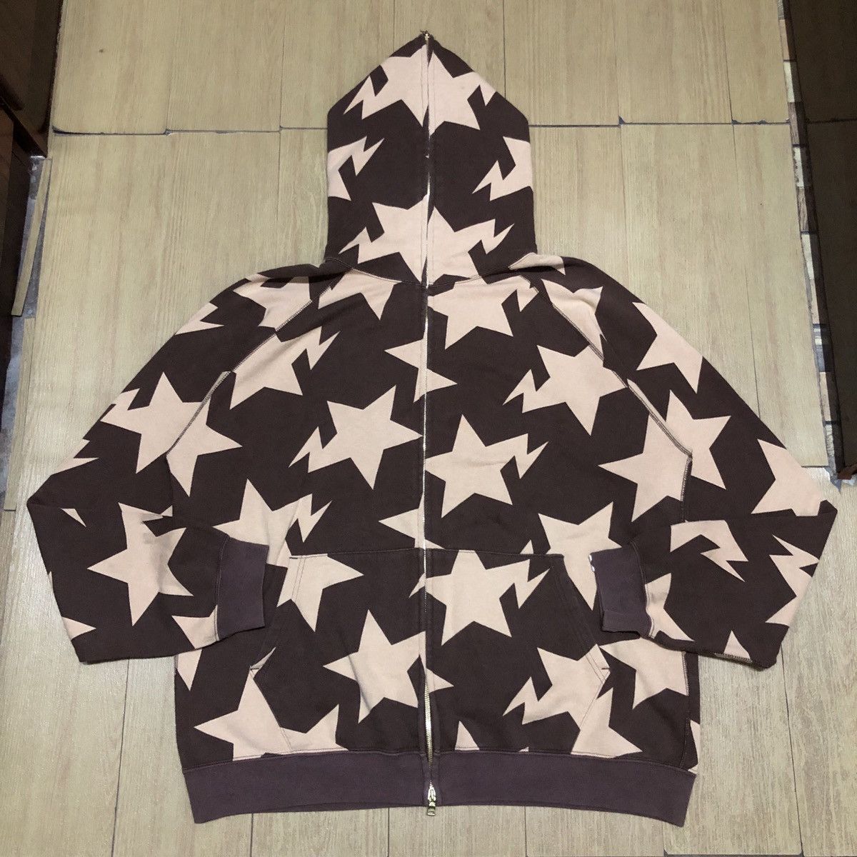 Pre-owned Bape Og Circa 2007 Sta Full Zip Hoodie In Brown