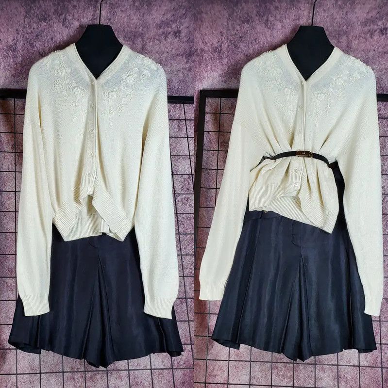 Dior Dior Beige Cotton Blend Embroidered Long Sleeve Top 0089 Size M / US 6-8 / IT 42-44 - 1 Thumbnail