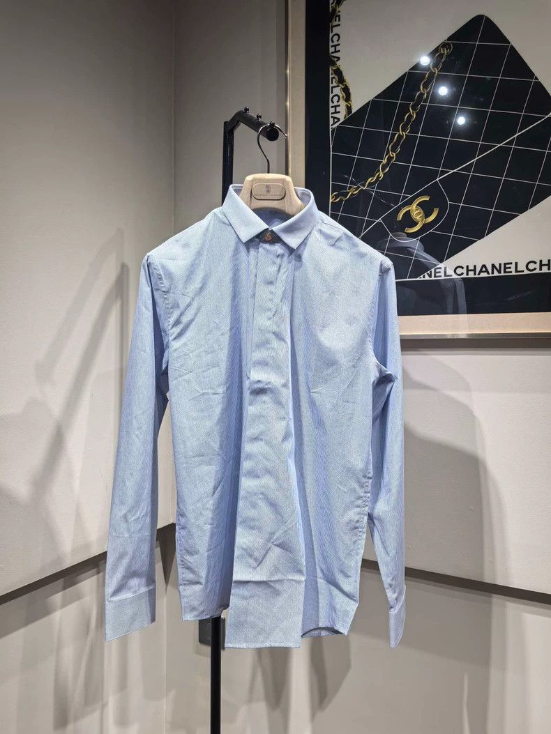 Givenchy Givenchy Shirt / dress shirt blue houndstooth Size US S / EU 44-46 / 1 - 1 Thumbnail
