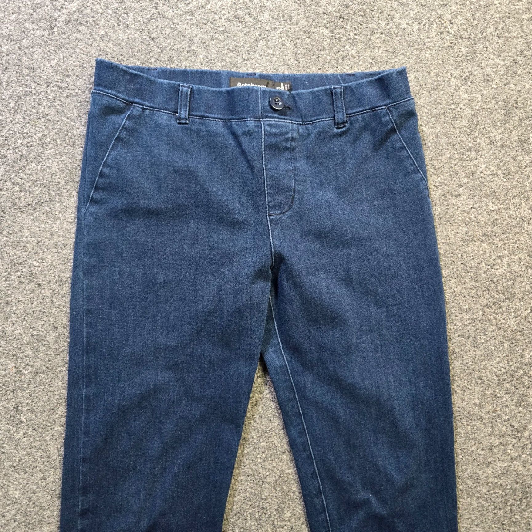 Vintage Betabrand Jeans Womens Small Blue Cropped Capri Stretch Pull On Skinny Casual Jeans Size 29" - 2 Thumbnail