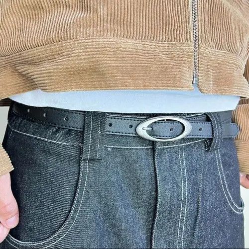 VIBE vintage black american western simple designer oval belt Size ONE SIZE - 3 Thumbnail