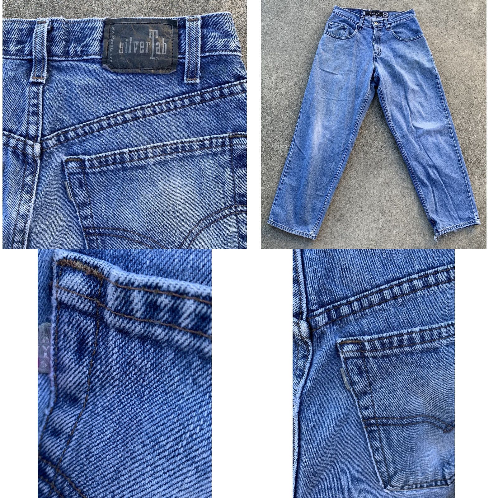 Levi's VINTAGE Levi's Silvertab Baggy Jeans 31 Inseam 30 1/4 in Waist 39 1/4 in Rise 11 1/2 in 90s Men Jeans Blue Cotton Denim Relaxed 5-Pocket Levi's Mens Size US 31 - 8 Thumbnail