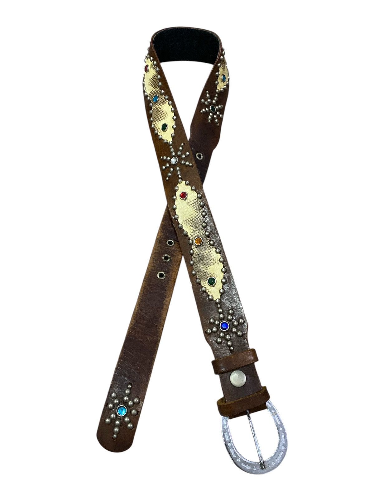 If Six Was Nine Vintage studded snake skin leather belt Size ONE SIZE - 3 Thumbnail