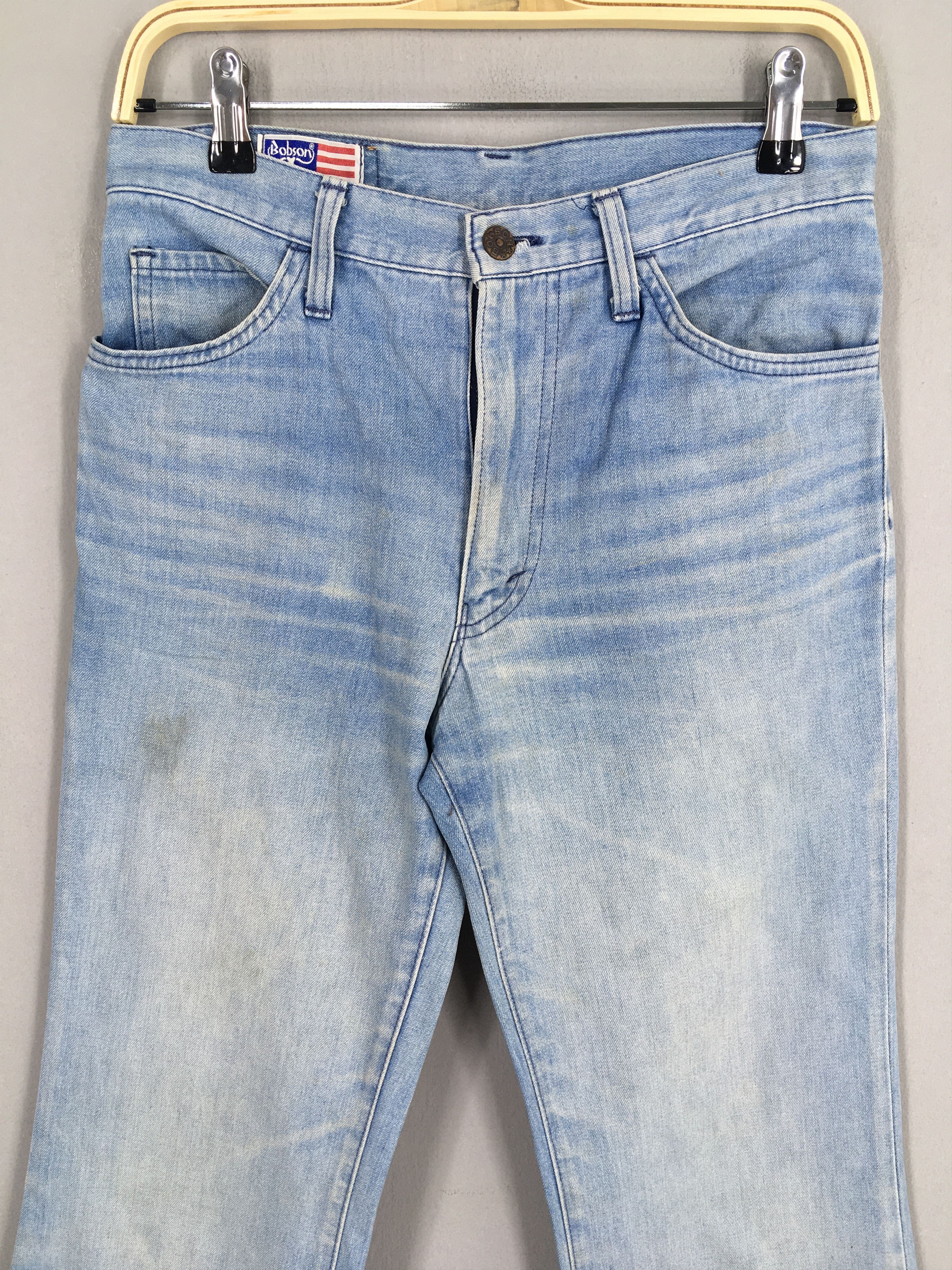 Levi's Size 27x28 Vintage 80s Bobson Bootcut Blue Flared Jeans S732 Size 27" / US 4 / IT 40 - 2 Thumbnail