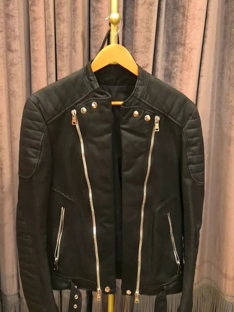 Balmain Balmain Motorcycle Jacket with Zipper Detail-2507