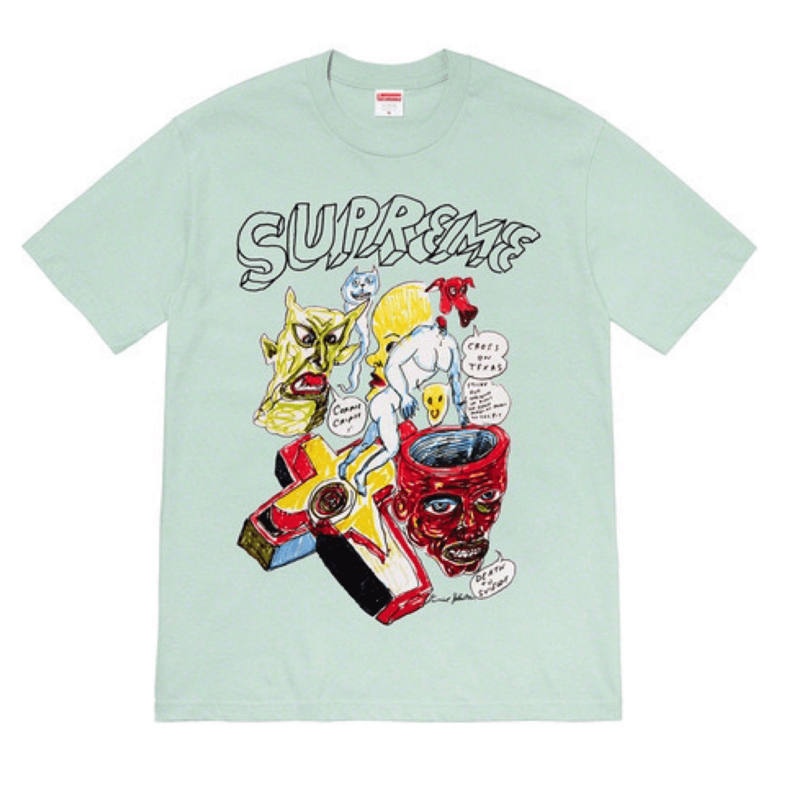 Supreme Supreme Daniel Johnston Artwork Logo T-Shirt Lt Teal DS Size US L / EU 52-54 / 3 - 1 Preview