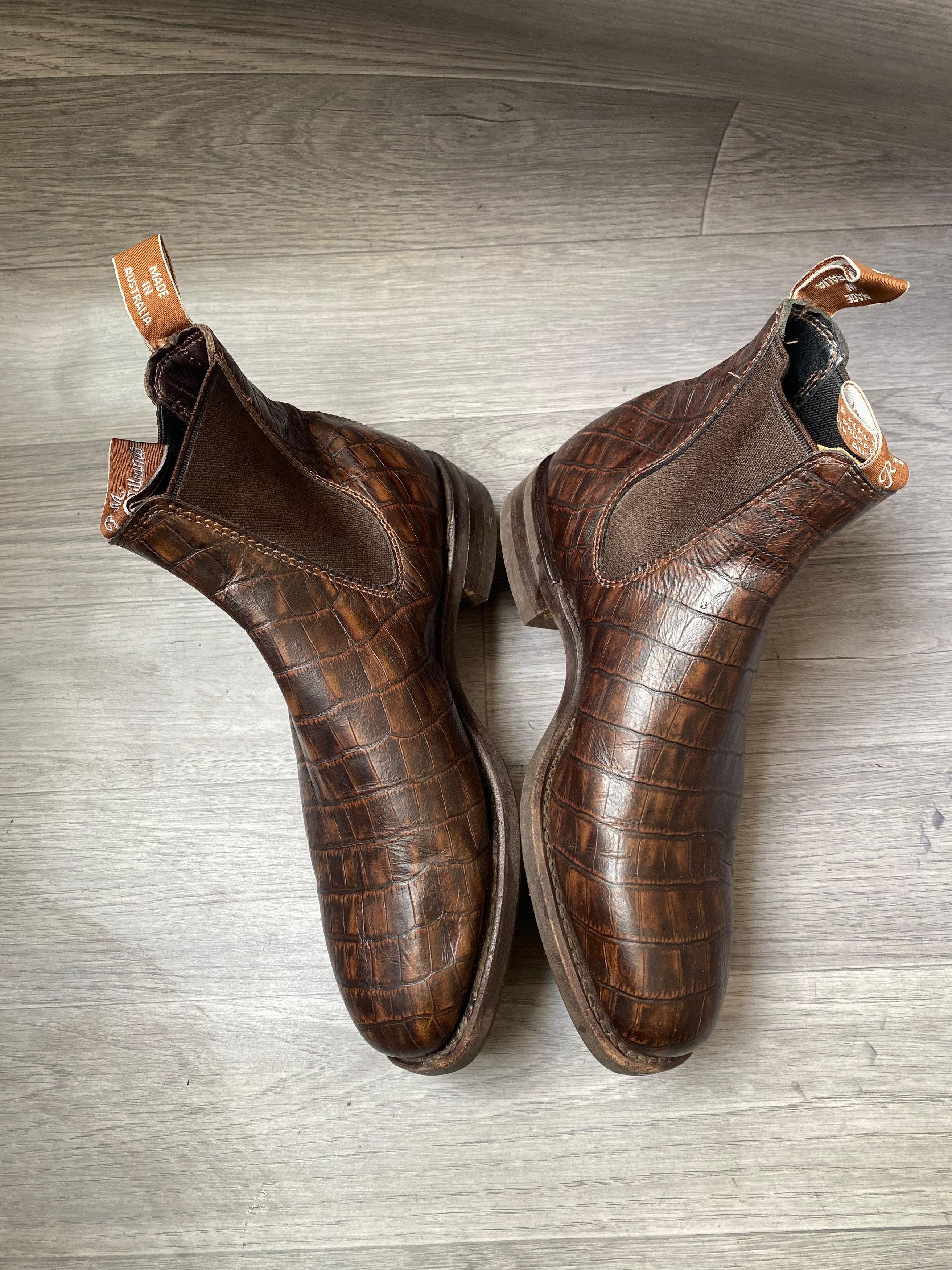 R.M. Williams Rm williaCrocodile Embossed Leather Chelsea Boots Sz UK 5 Size US 5.5 / EU 38 - 6 Thumbnail