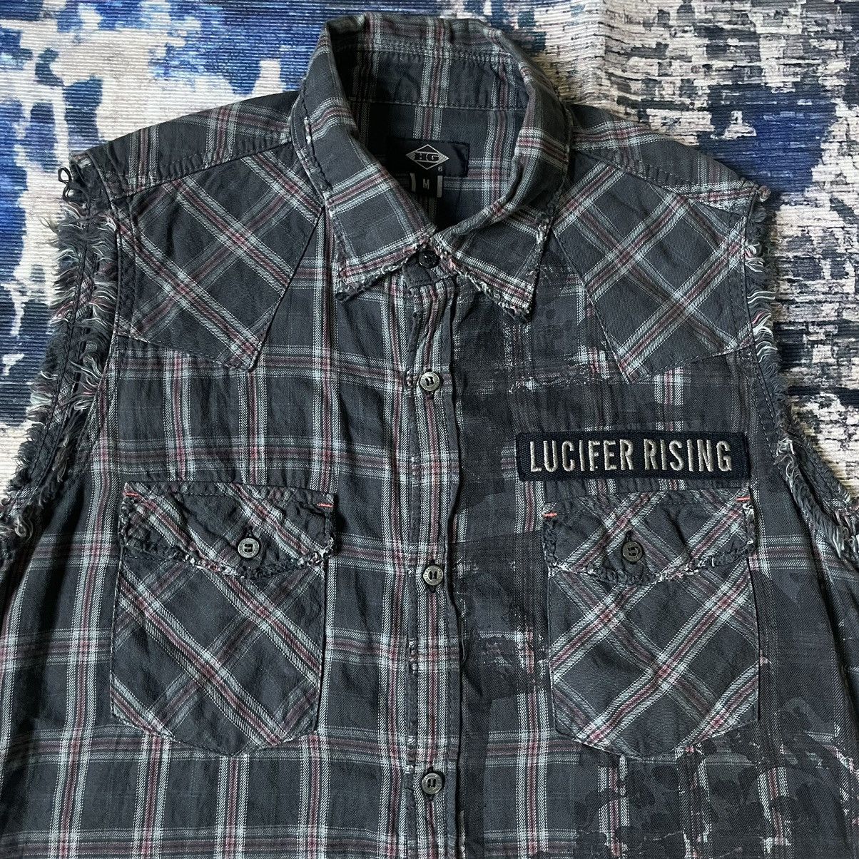 Hysteric Glamour Hysteric Glamour Gothic Punk Distressed Sleeveless Flannel Size S / US 4 / IT 40 - 2 Thumbnail