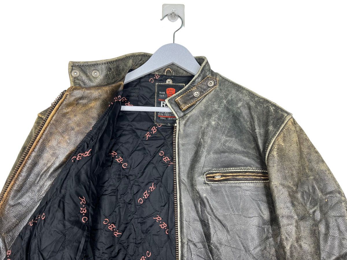 Japanese Brand 🔥 70s VINTAGE RBC LEATHER ROAD MASTER MOTO RIDER JACKET Size US L / EU 52-54 / 3 - 14 Thumbnail