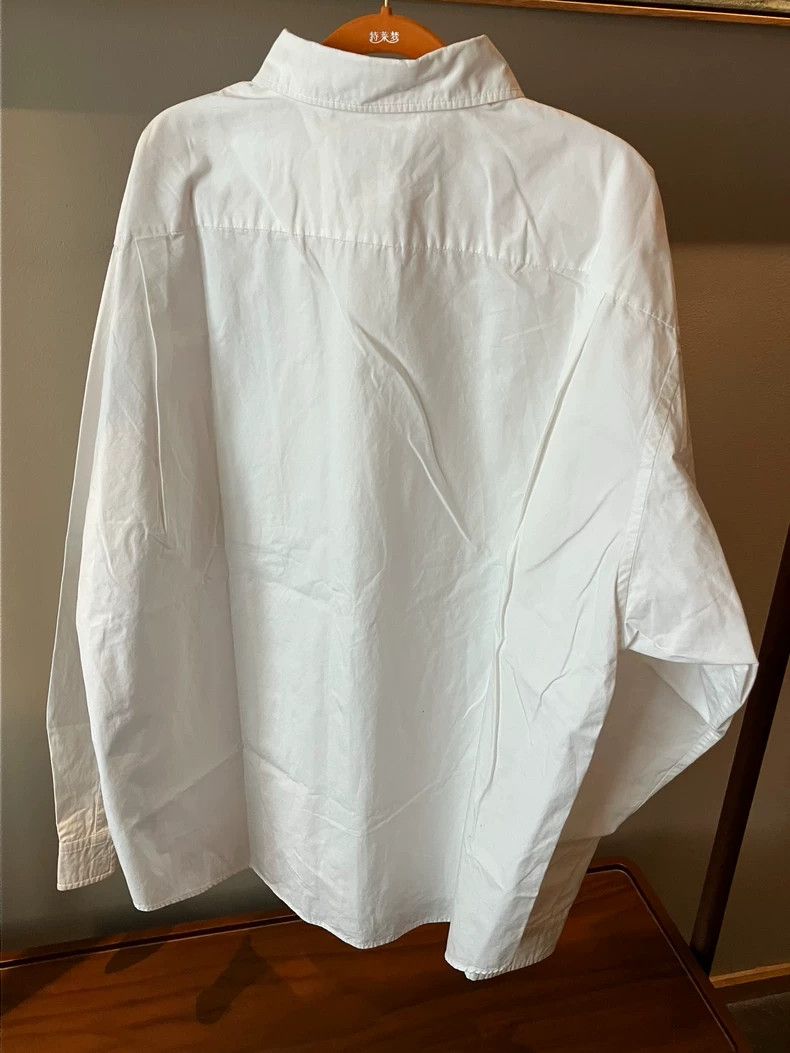 Balenciaga Balenciaga White Long Sleeve Shirt Chest Pocket Logo Embro Size US XXS / EU 40 - 2 Thumbnail