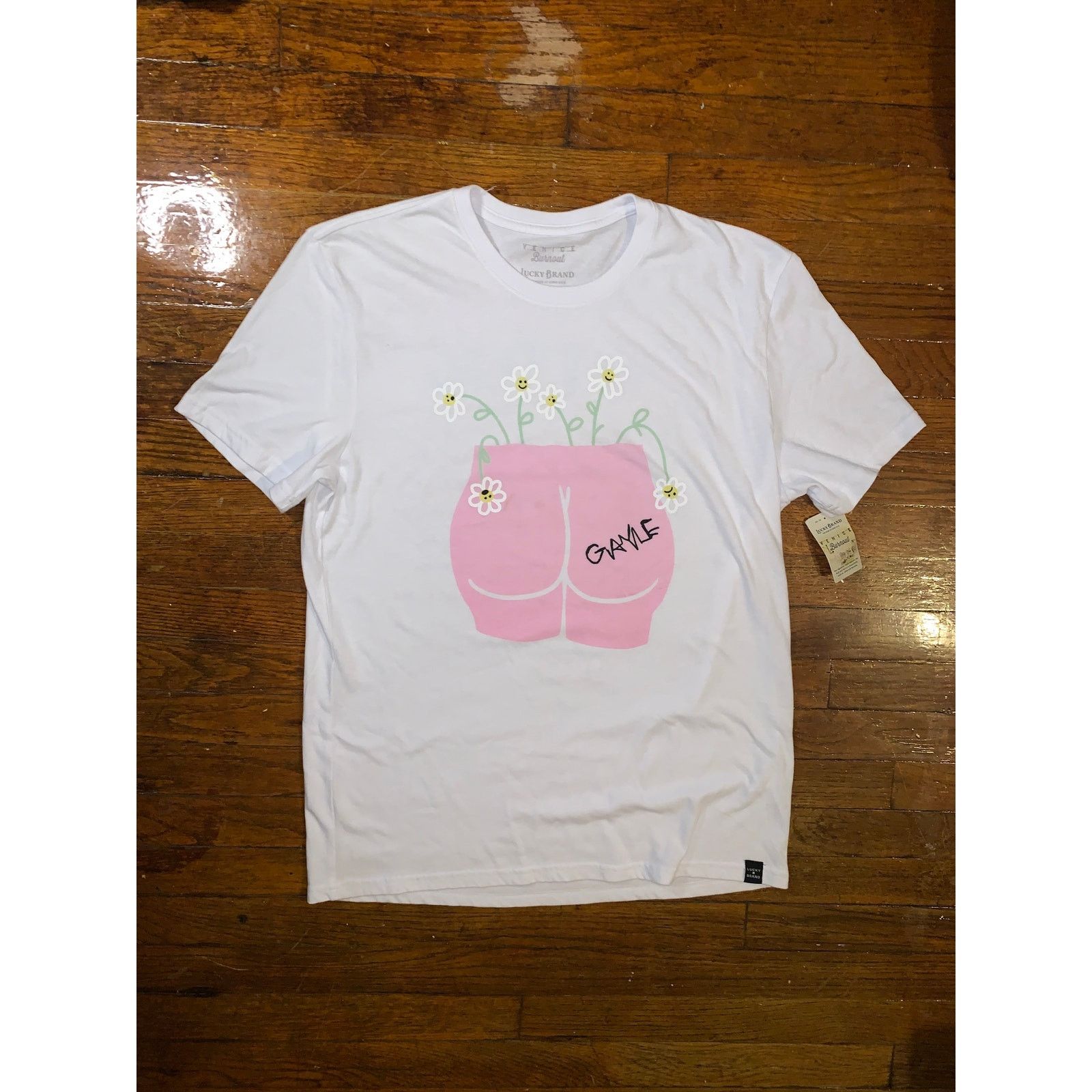Lucky Brand Gayle Scared But Trying Tour T Shirt Lucky Brand L NWT Size L / US 10 / IT 46 - 6 Thumbnail