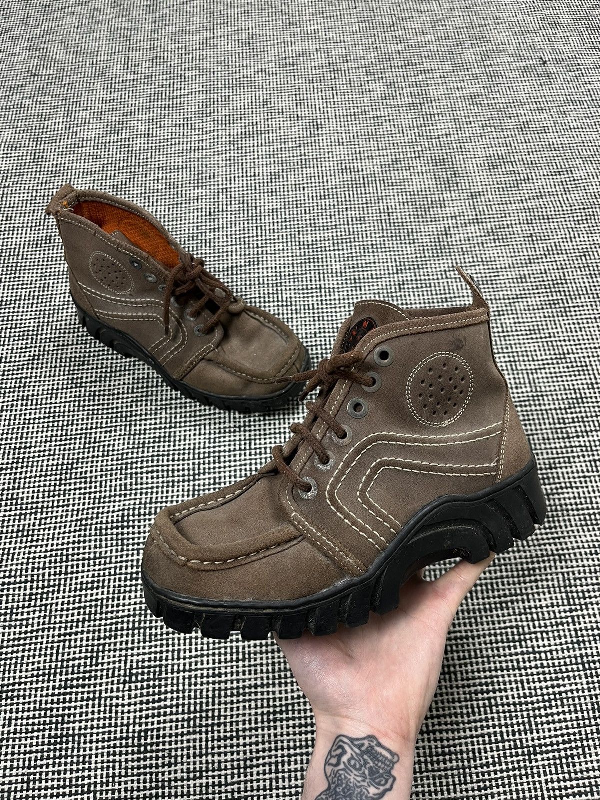 Vintage platform chunky oversized boots square toe rave avant garde Size US 8 / IT 38 - 2 Thumbnail