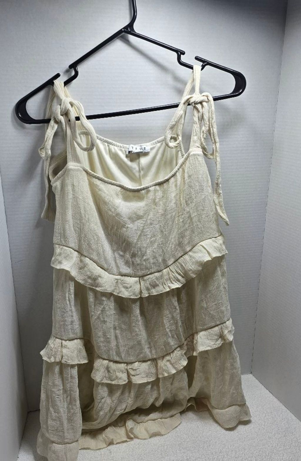 The Unbranded Brand Women's HYFVE Beige Tiered Ruffle Mini Dress L Size L / US 10 / IT 46 - 1 Thumbnail
