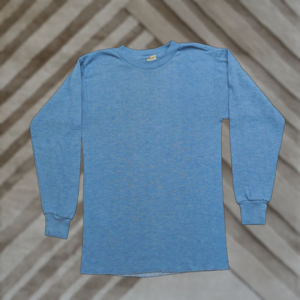 Sears VINTAGE Sears Shirt Mens MT Blue 70s Thermal Crew Neck Long Sleeve Big & Tall Size US M / EU 48-50 / 2 - 1 Thumbnail