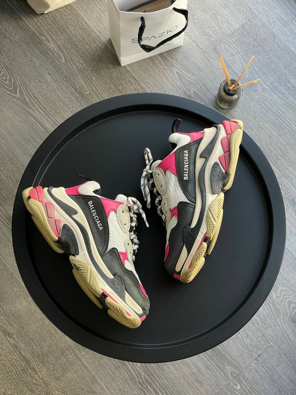 Balenciaga Balenciaga Triple S Black\White\Pink Cunky Sneakers Size US 7 / IT 37 - 1 Thumbnail