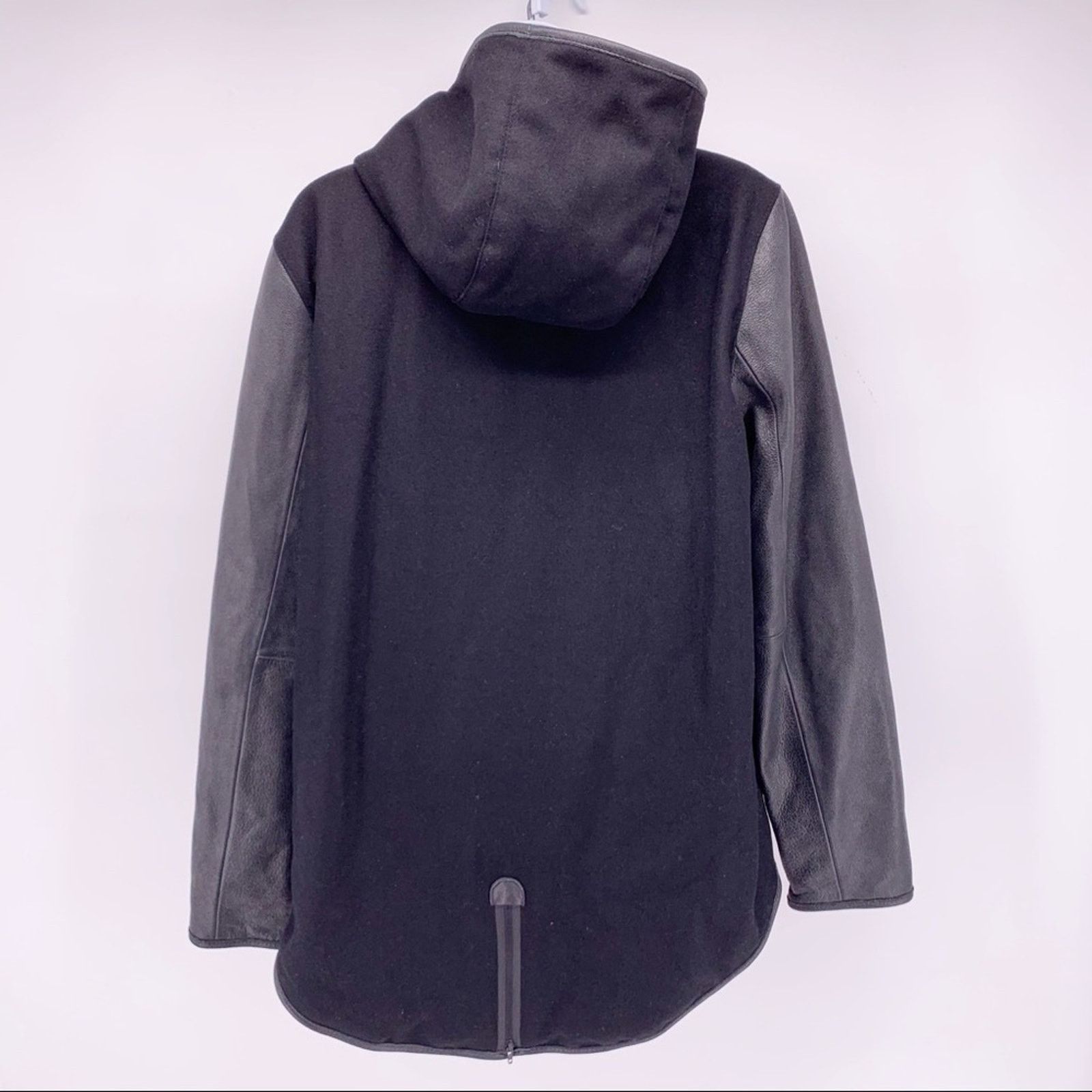 Nike Nike Sample Black Leather High Low Zip Up Jacket Size M / US 6-8 / IT 42-44 - 8 Thumbnail
