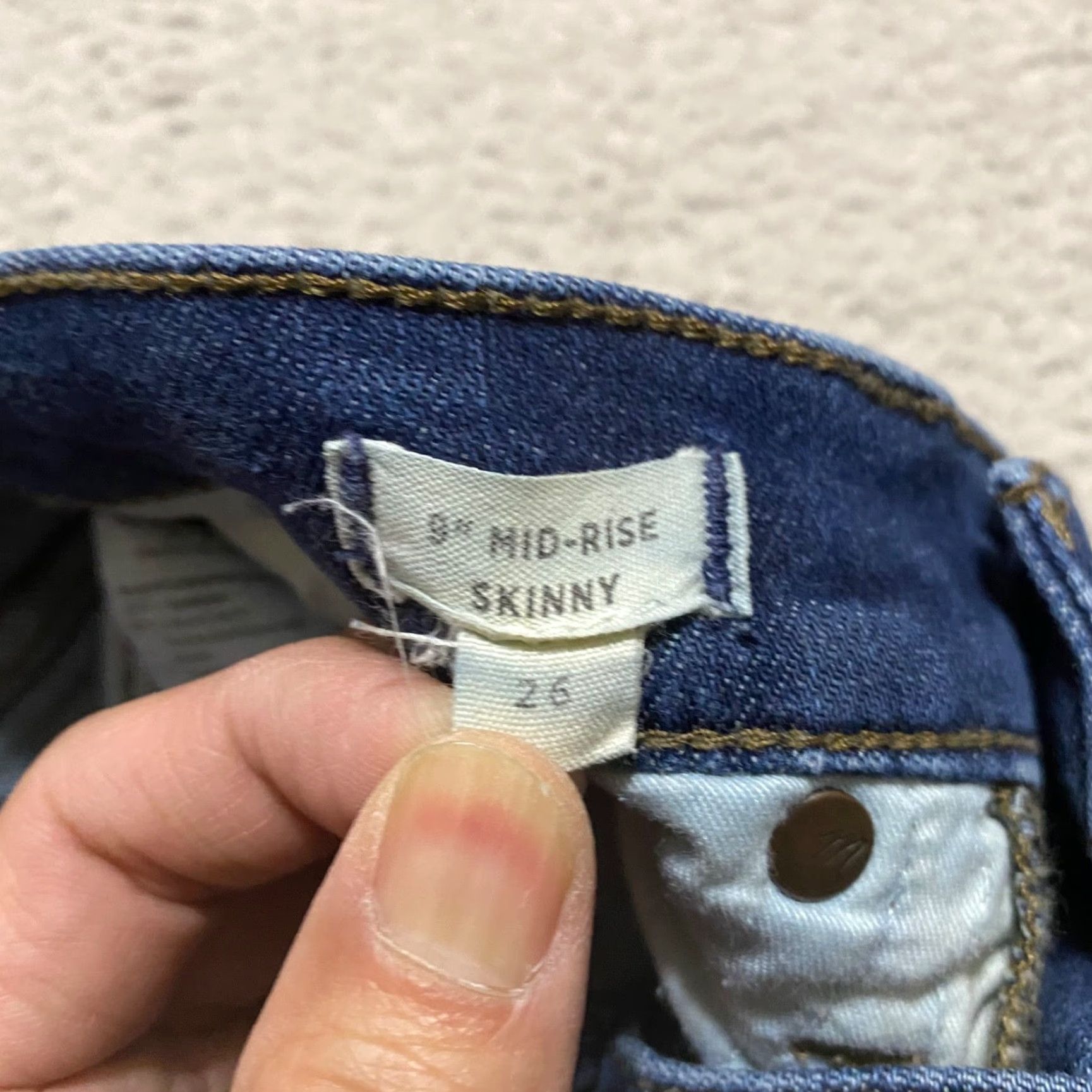 Madewell Madewell Jeans Blue Denim Mid Rise Skinny Womens Size 26 Regular 5-Pocket Denim Stretch Cotton Spandex Lyocell Size 26" / US 2 / IT 38 - 4 Thumbnail