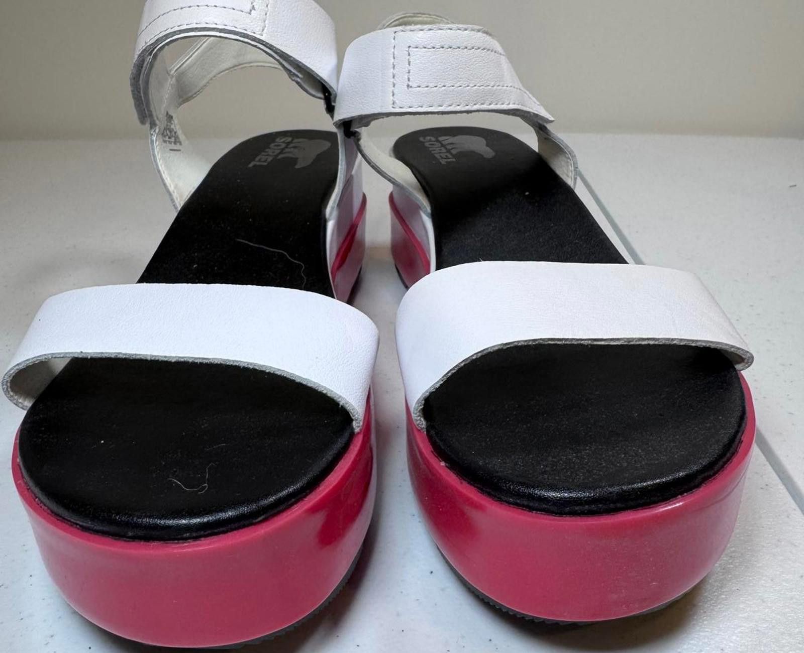 SOREL Stylish Sorel Women's Platform Sandals - White & Pink Size US 10.5 / IT 40.5 - 1 Thumbnail