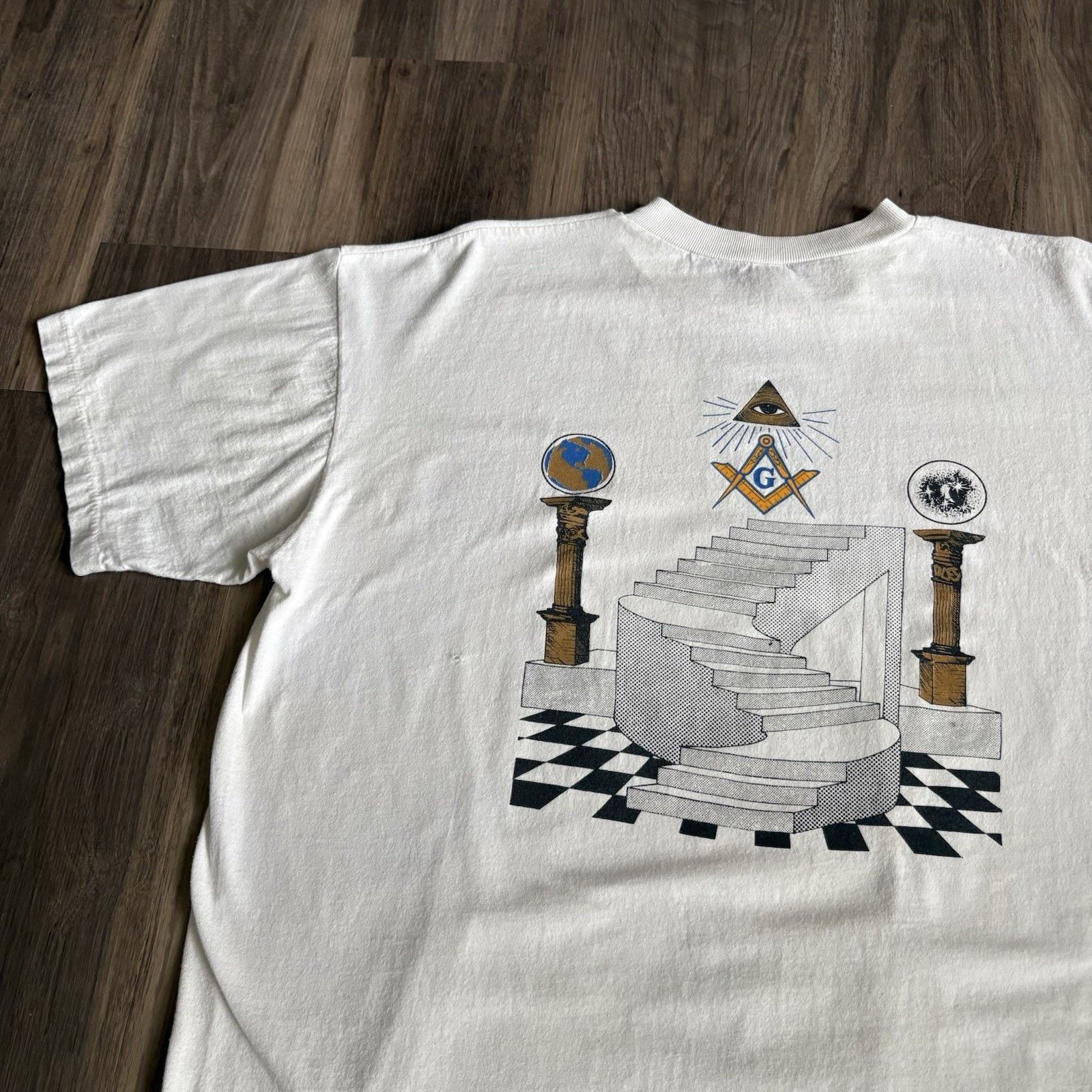 Vintage Vintage Mason Masonic Freemason Single Stitch T-Shirt XL Size US XL / EU 56 / 4 - 5 Thumbnail